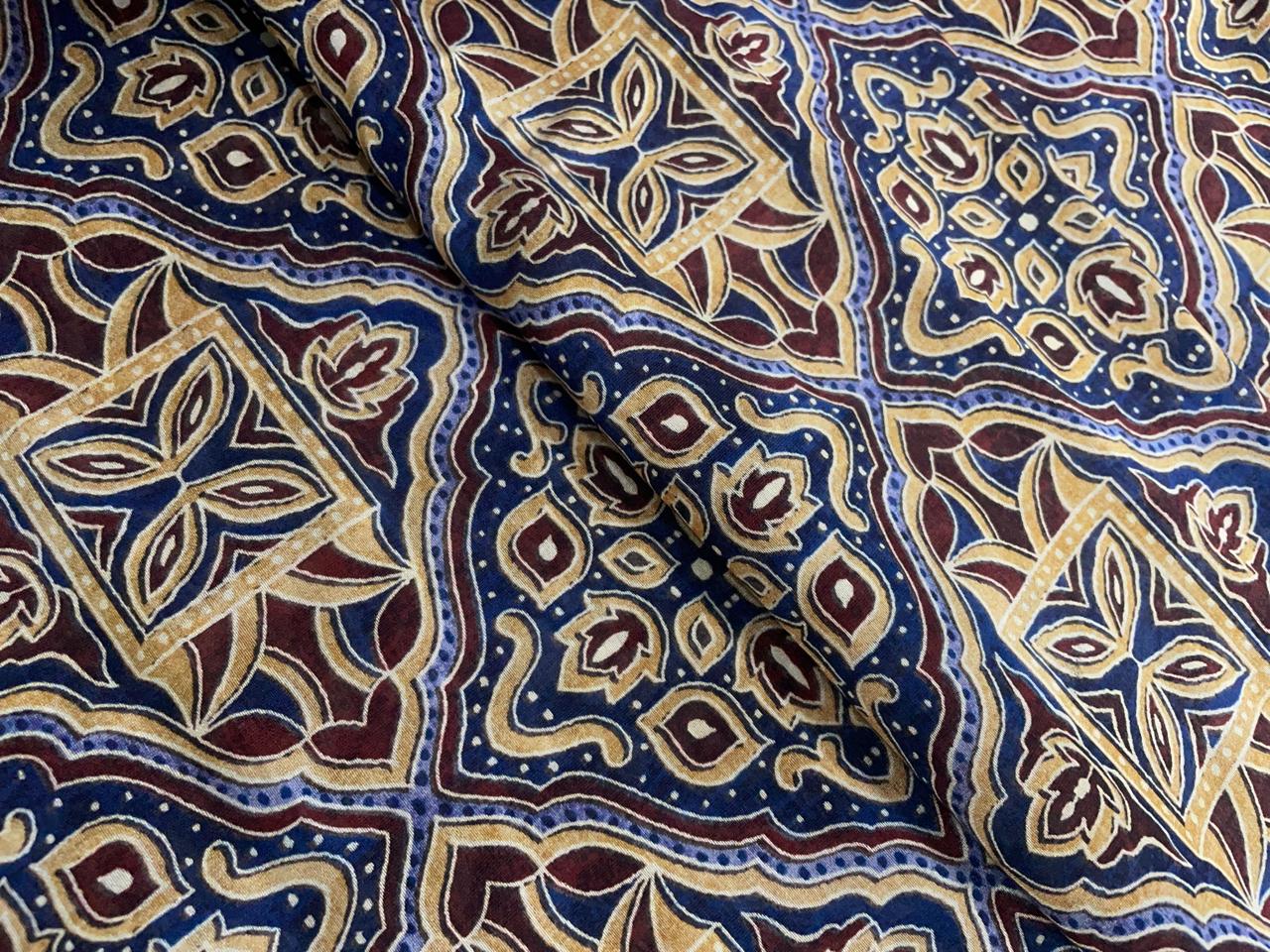 Multicolor Abstract Chandei Fabric - Kapda Shop