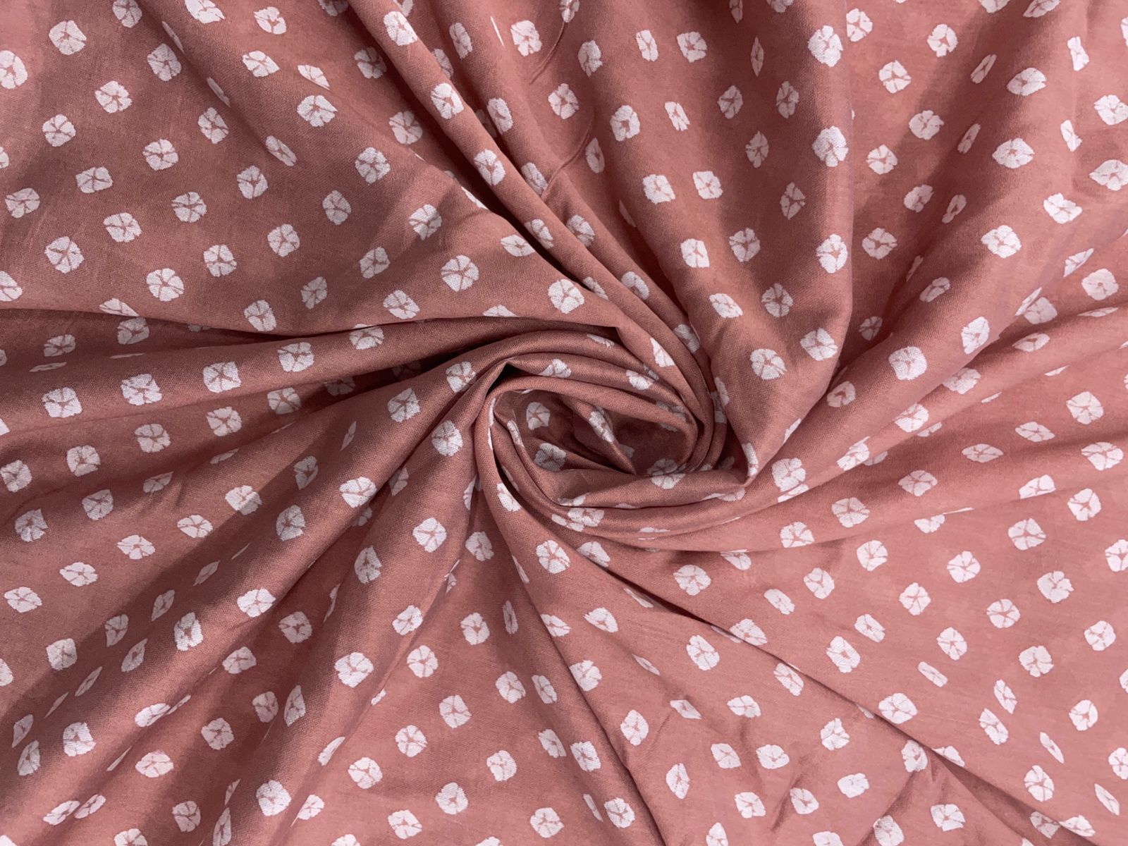 Dusty Pink Abstract Chanderi Fabric Kapdashop