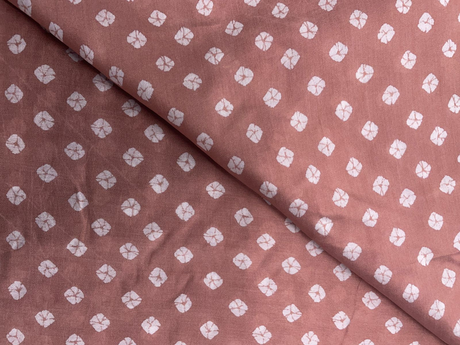 Dusty Pink Abstract Chanderi Fabric Kapdashop