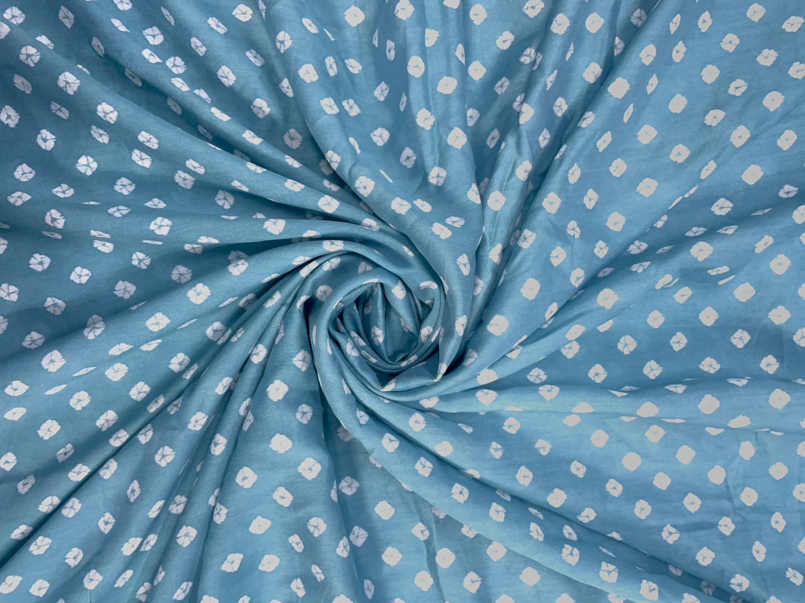 Light Blue Abstract Chanderi Fabric Kapdashop