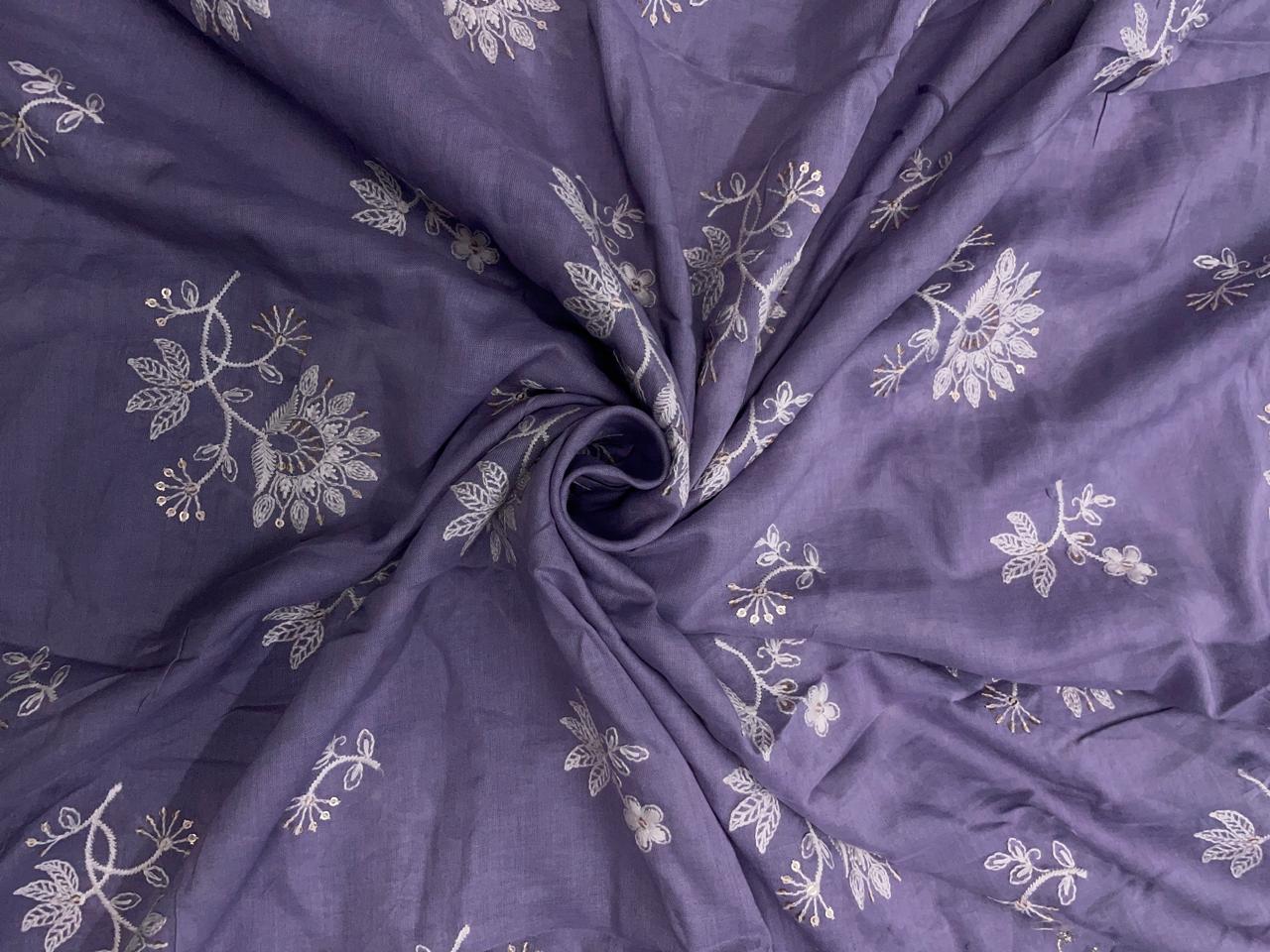 Floral Cotton Embroidery Fabric