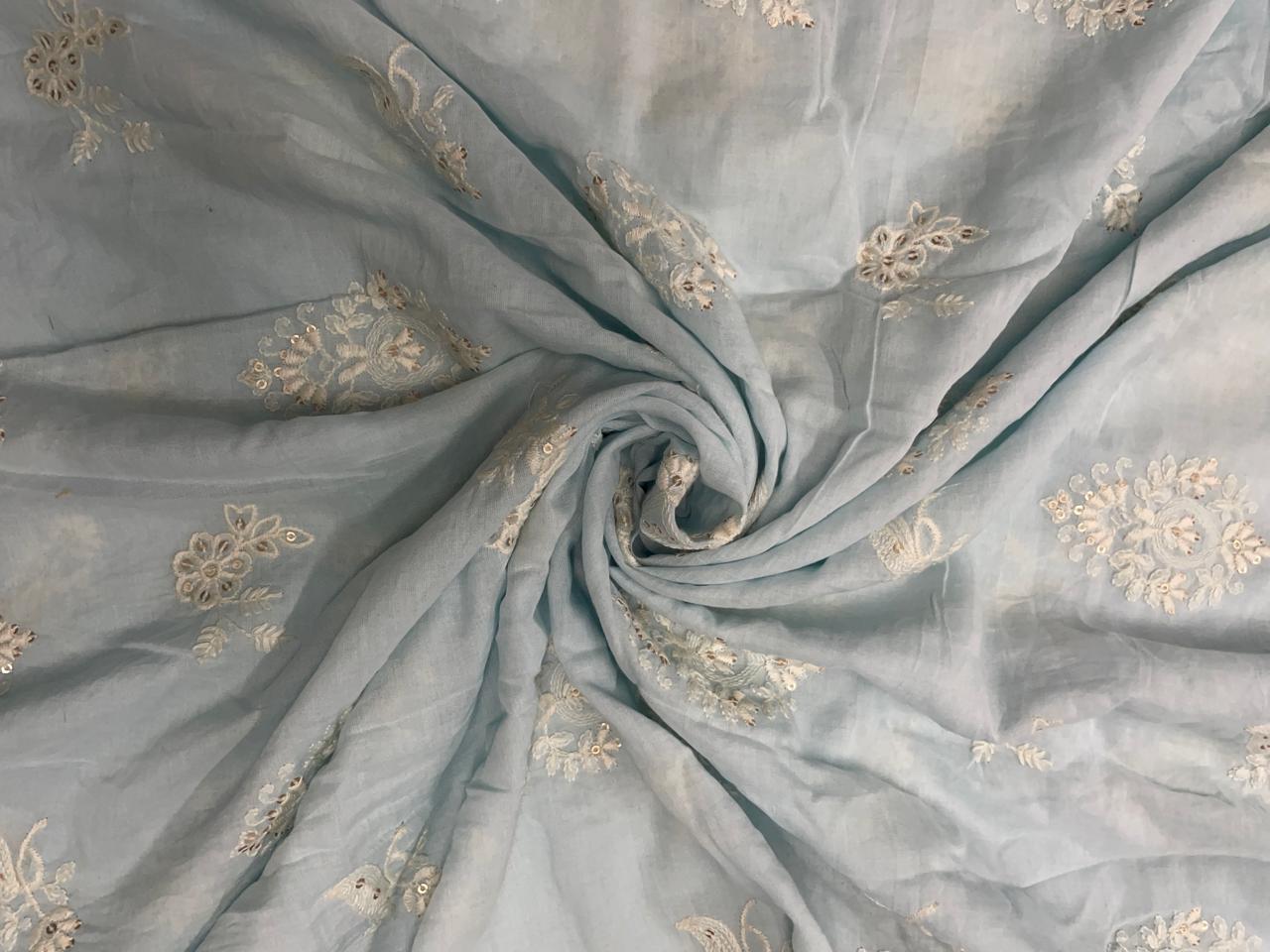 Floral Cotton Embroidery Fabric