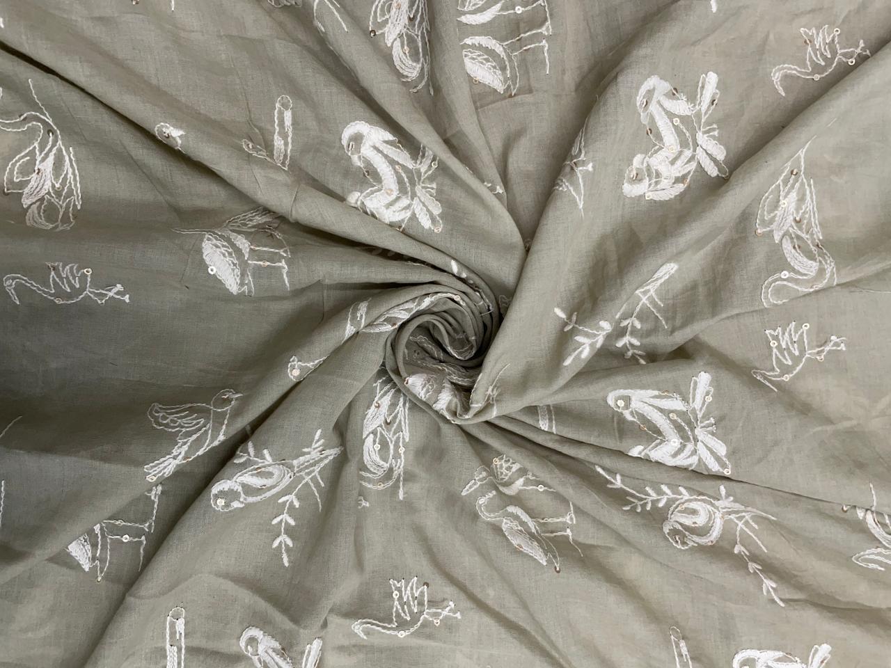 Floral Cotton Embroidery Fabric