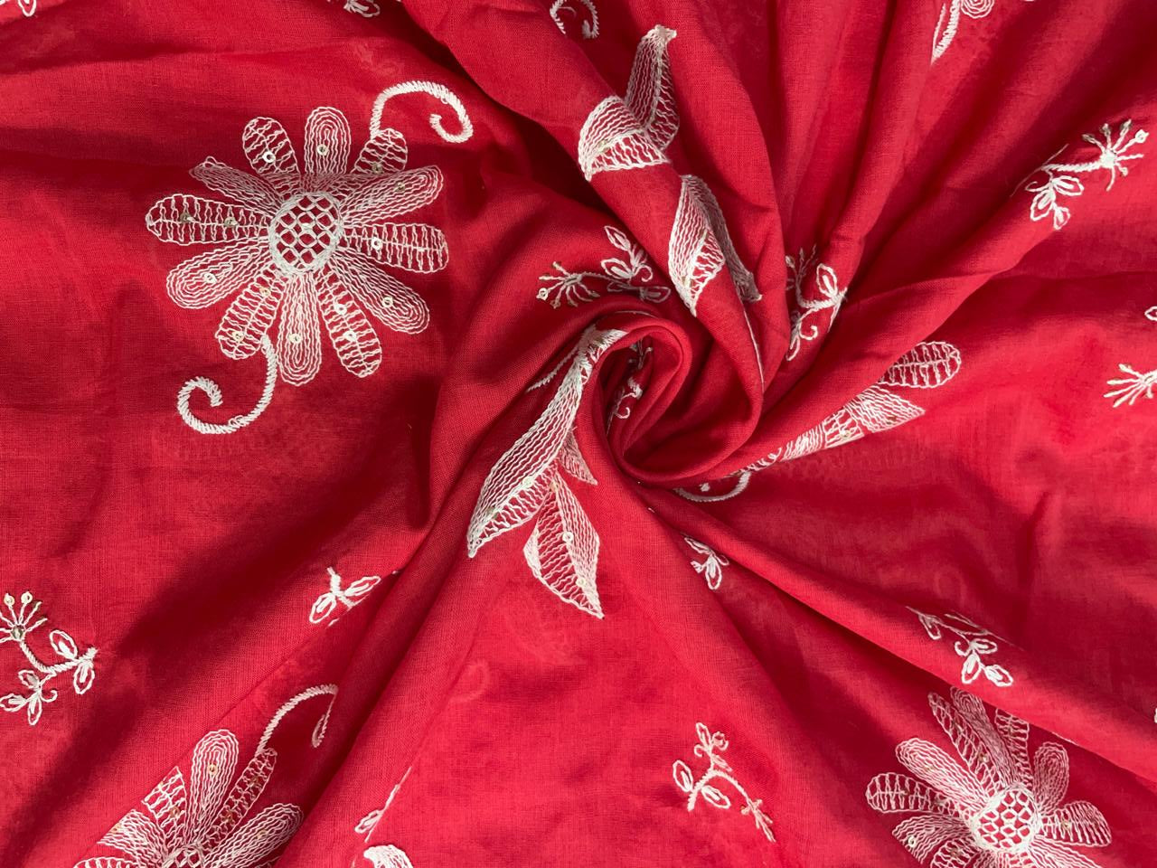 Floral Cotton Embroidery Fabric