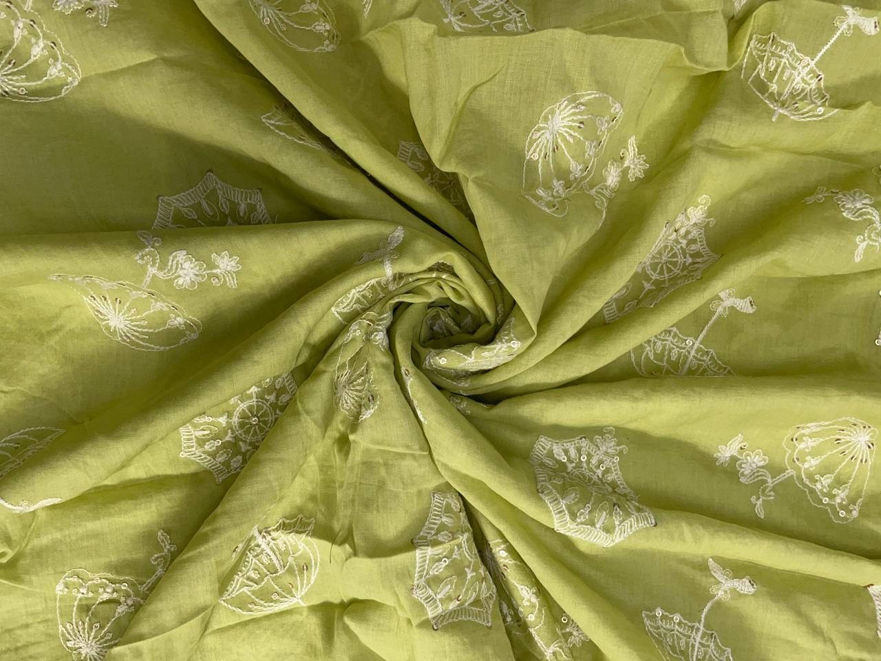 Floral Cotton Embroidery Fabric