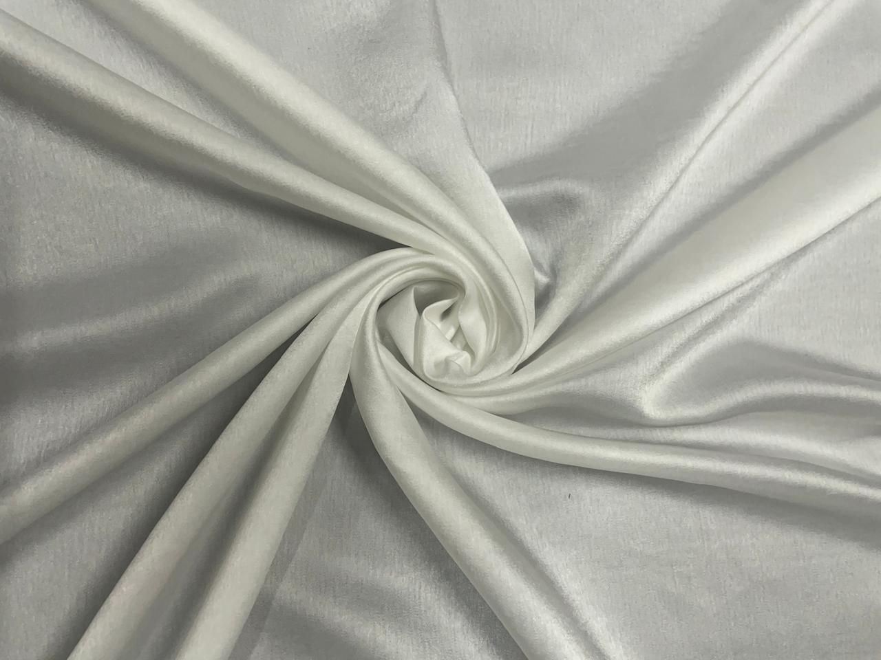White Plain Milano Satin Fabric Kapdashop