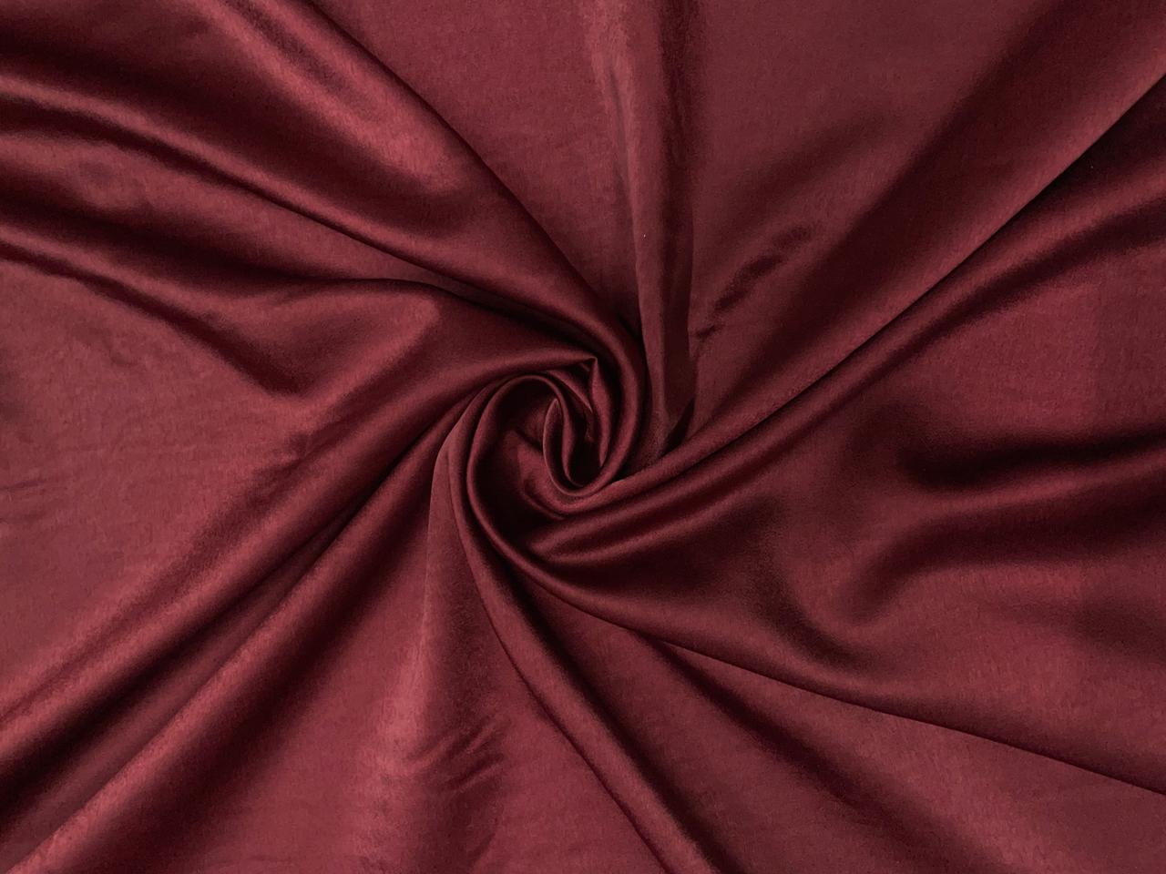Wine Plain Milano Satin Fabric Kapdashop
