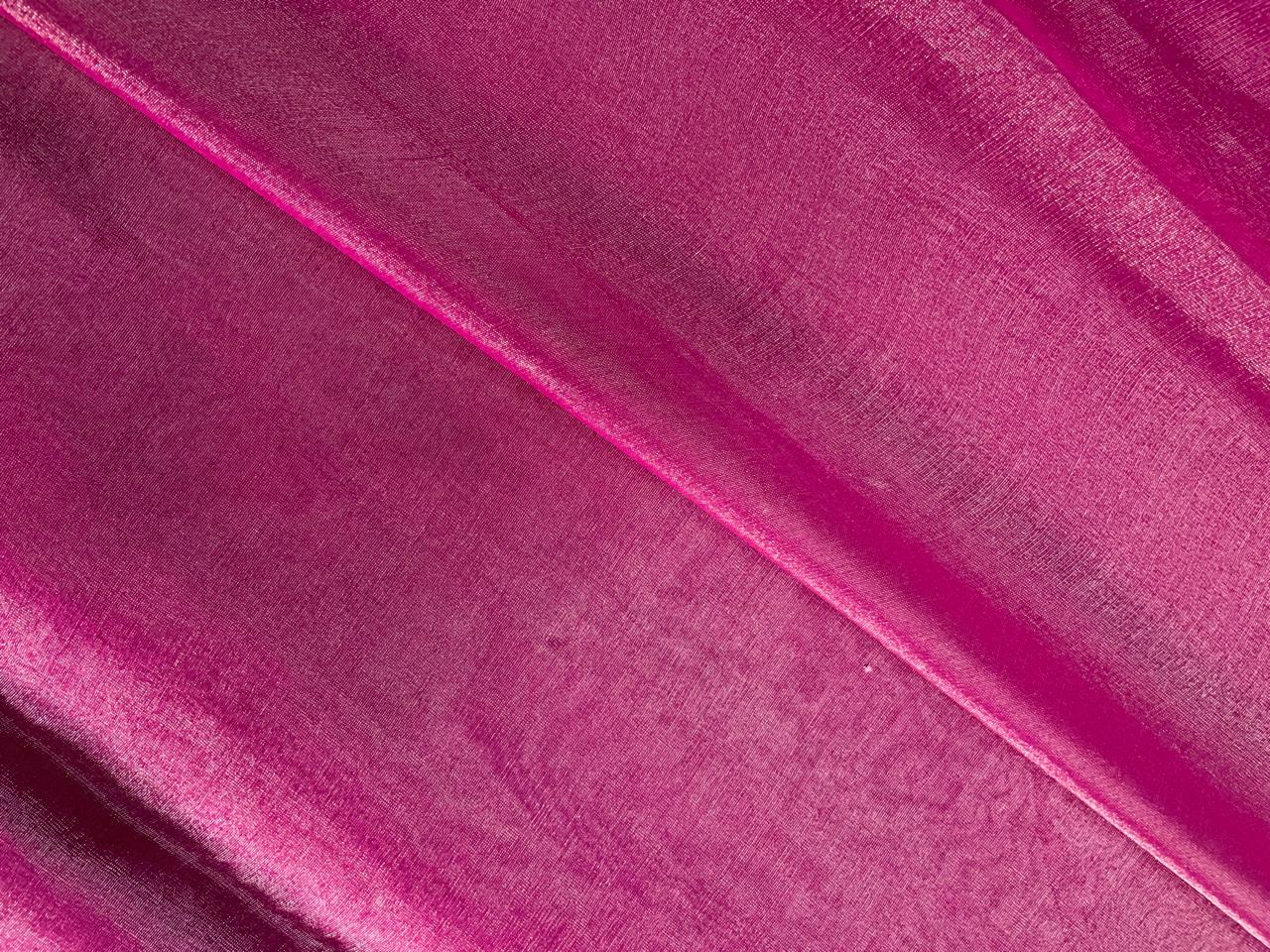Pink Plain Pure Silk Tissue Fabric Kapdashop
