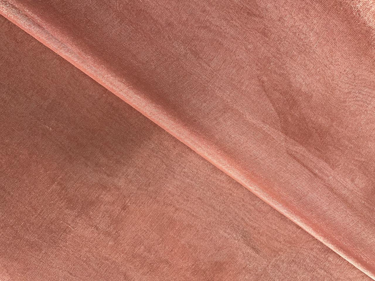 Peach Plain Pure Silk Tissue Fabric Kapdashop