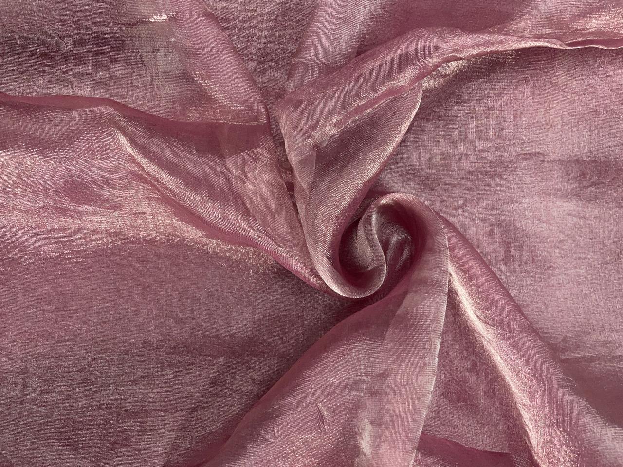 Lilac Plain Pure Silk Tissue Fabric KTEX