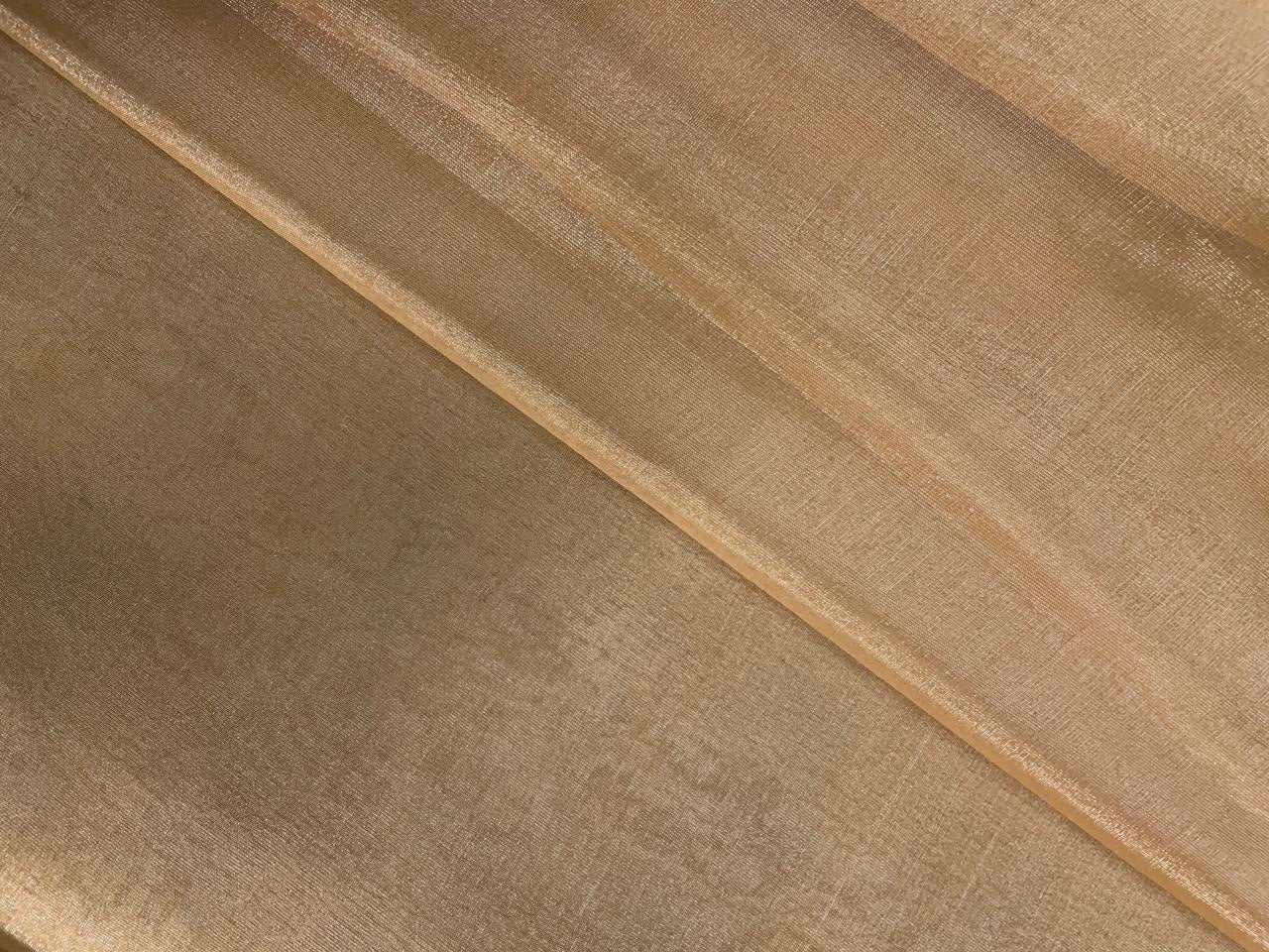 Light Gold Plain Pure Silk Tissue Fabric KTEX