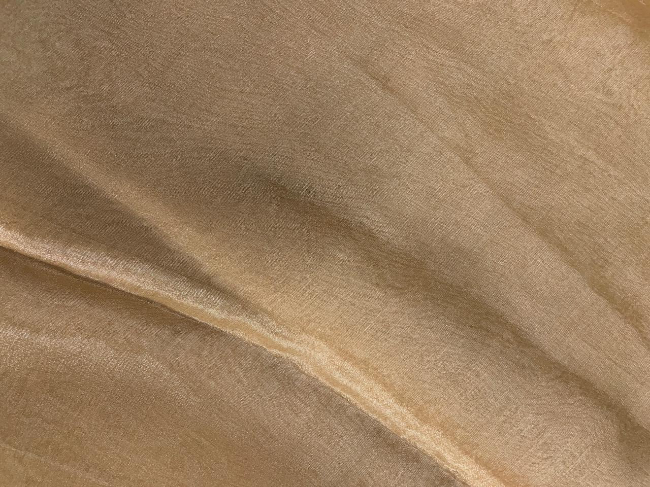 Light Gold Plain Pure Silk Tissue Fabric Kapdashop