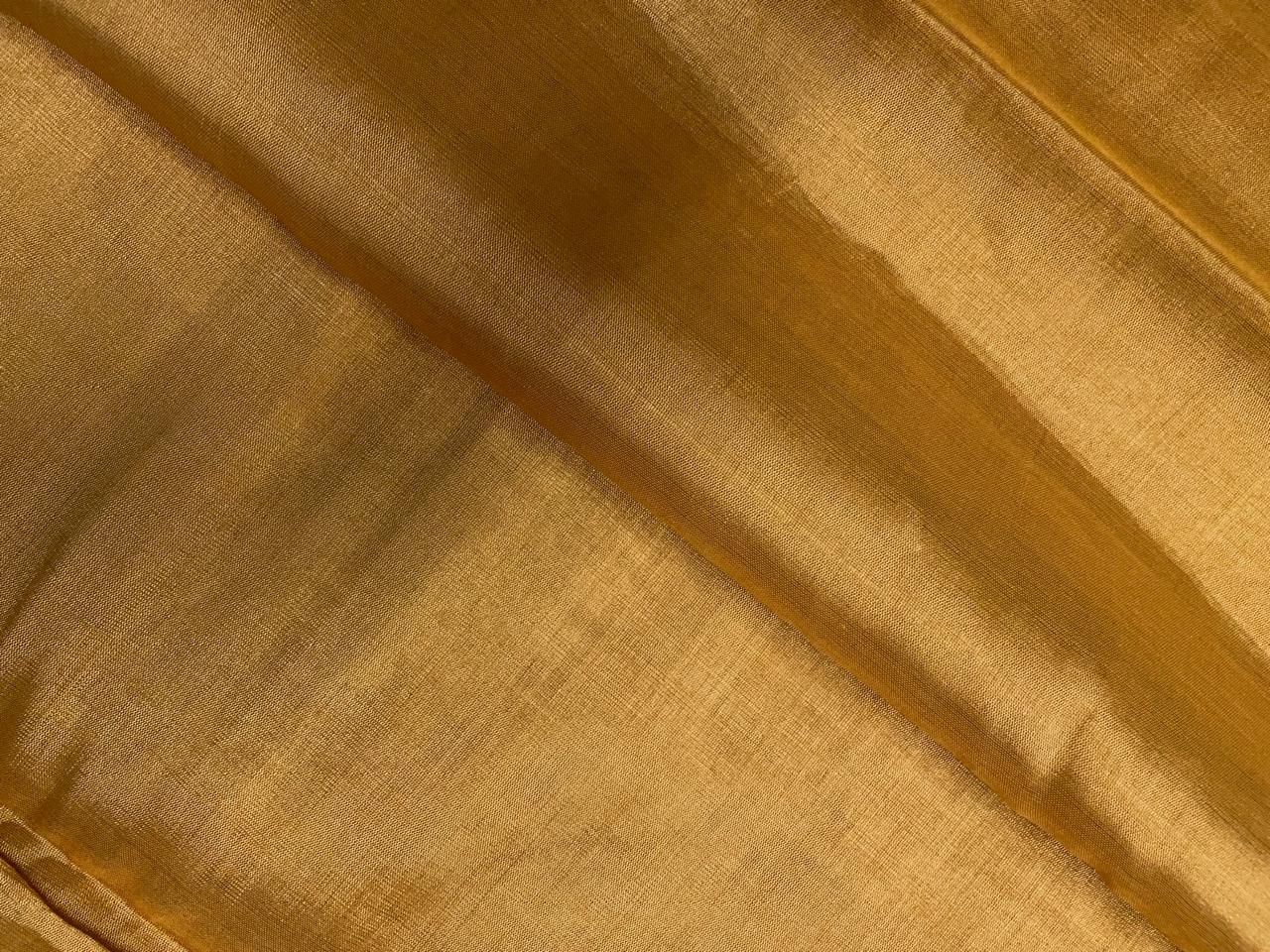 Gold Plain Pure Silk Tissue Fabric Kapdashop