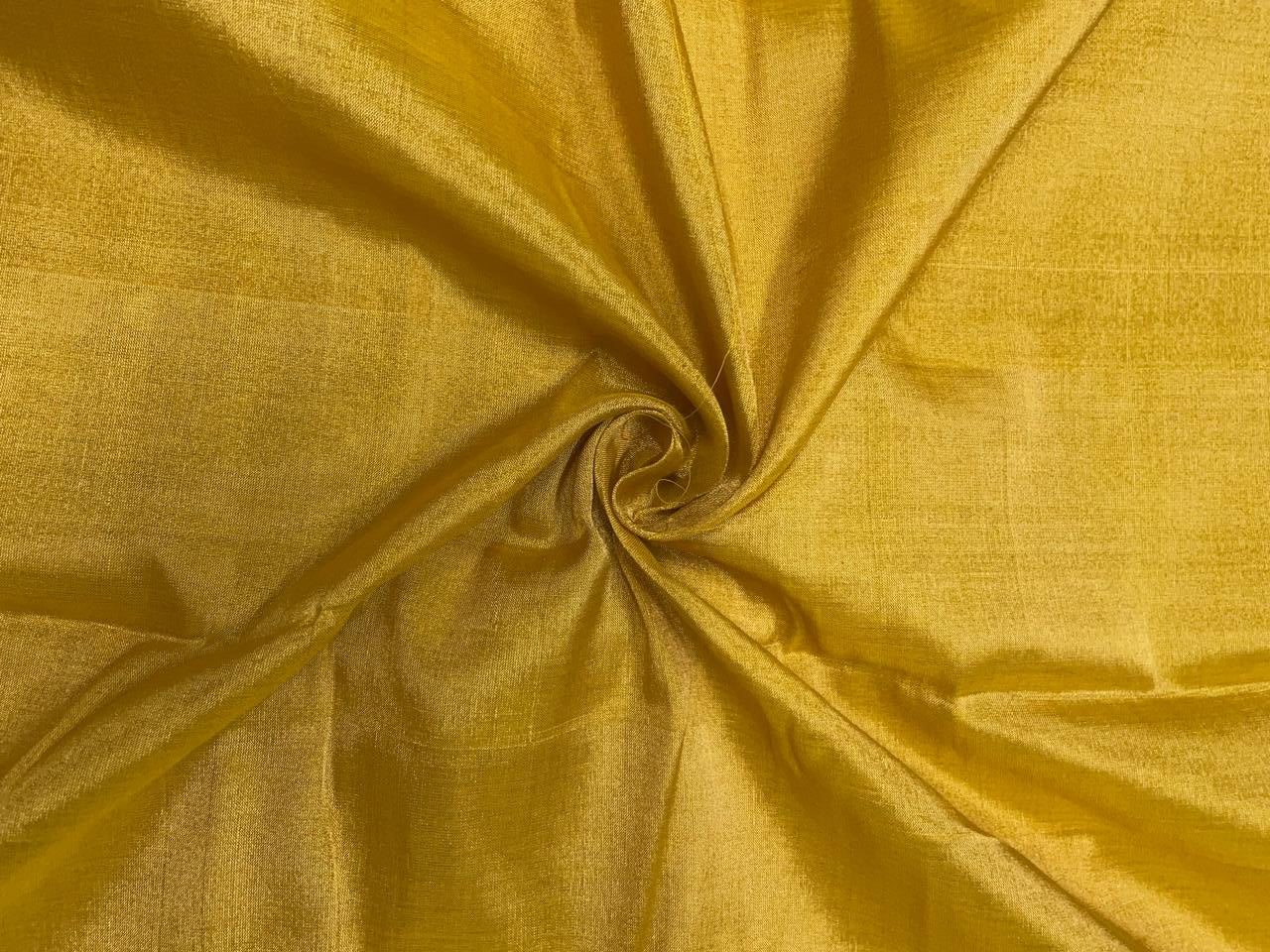 Mustard Plain Pure Silk Tissue Fabric KTEX