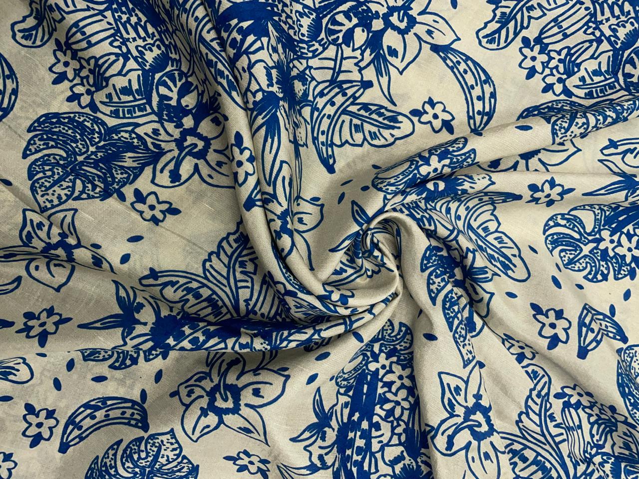 Multicolor Floral Pure Dupion Silk Fabric Kapdashop