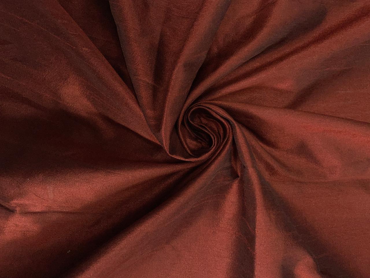 Maroon Plain Dyed Poly Chanderi N195 Fabric KTEX