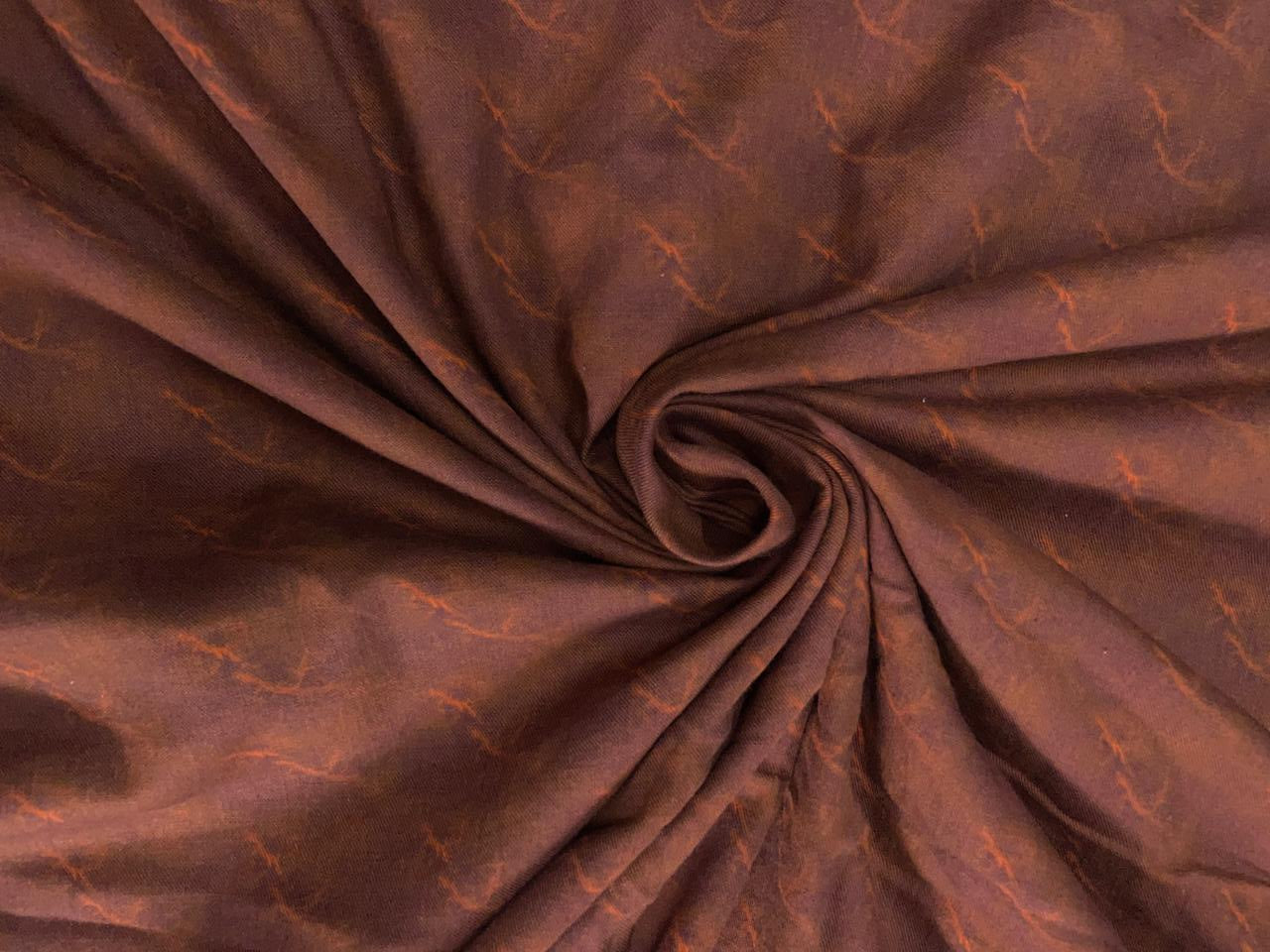 Brown Abstract Cotton Linen Fabric Kapdashop