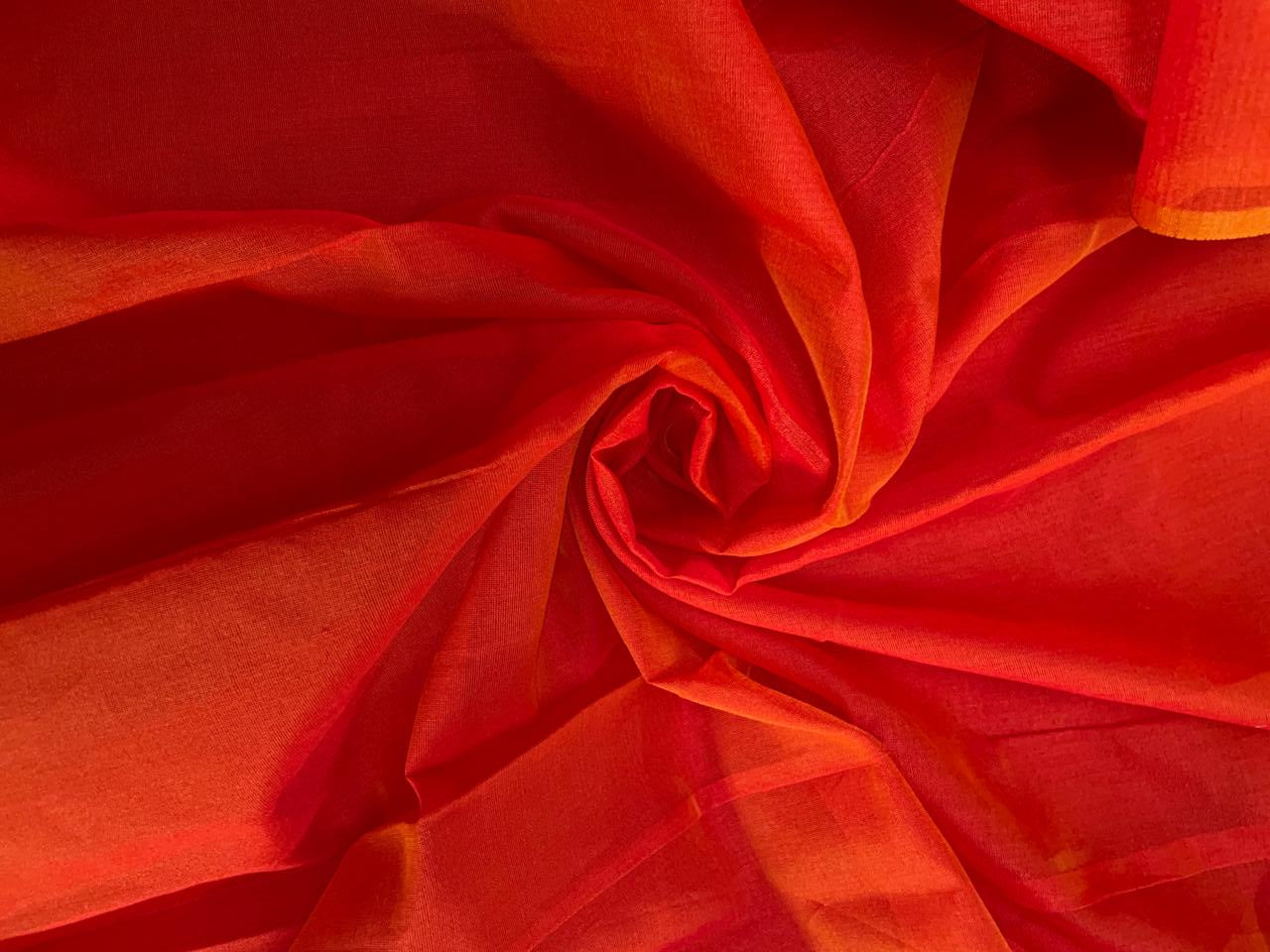 Orange Plain Dyed Poly Chanderi N131 Kapdashop