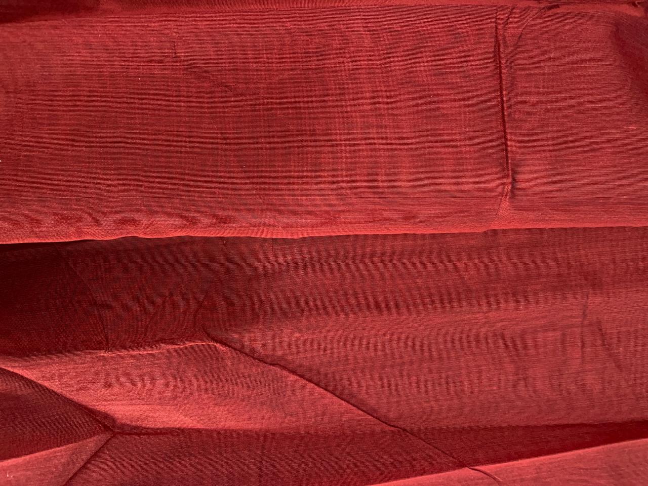 Dark Red Plain Dyed Poly Chanderi N242 Fabric KTEX