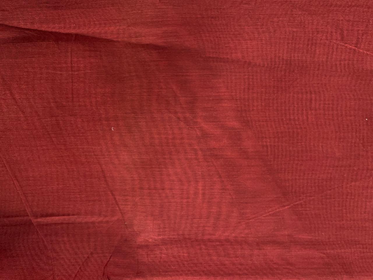 Dark Red Plain Dyed Poly Chanderi N242 Fabric KTEX