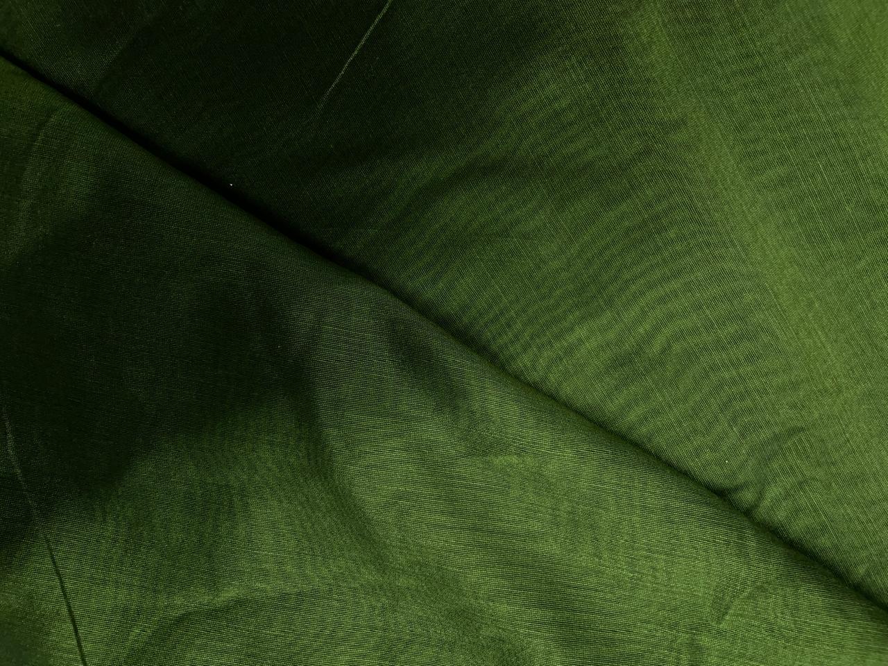Olive Green Plain Dyed Poly Chanderi N16 Kapdashop