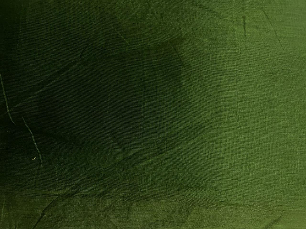 Olive Green Plain Dyed Poly Chanderi N16 Fabric KTEX