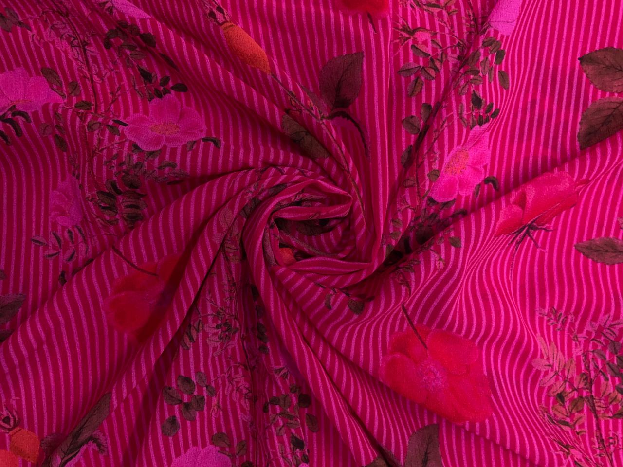 Pink Floral Pure Georgette Kapdashop