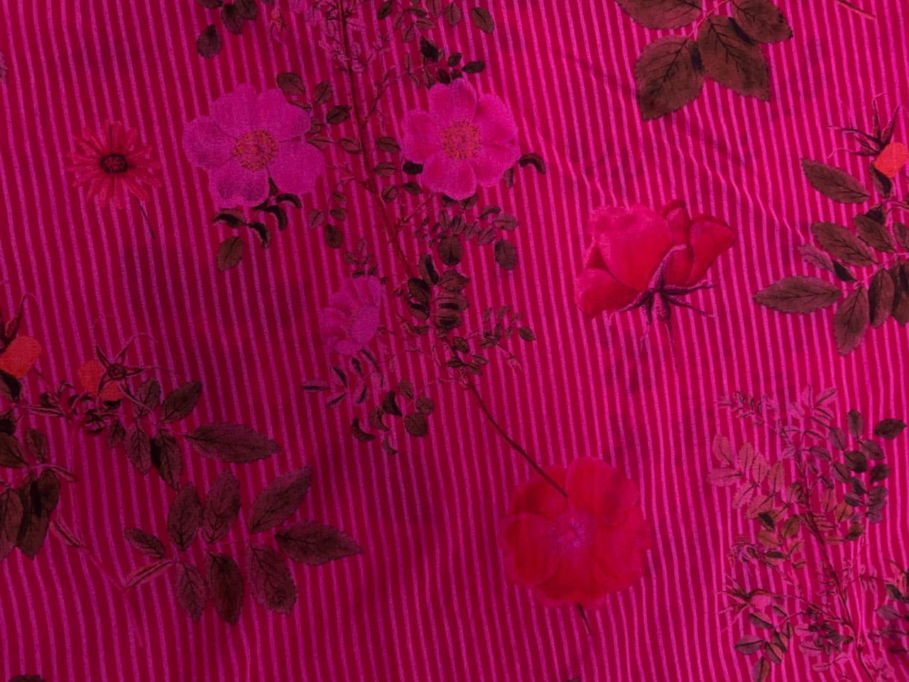 Pink Floral Pure Georgette Kapdashop