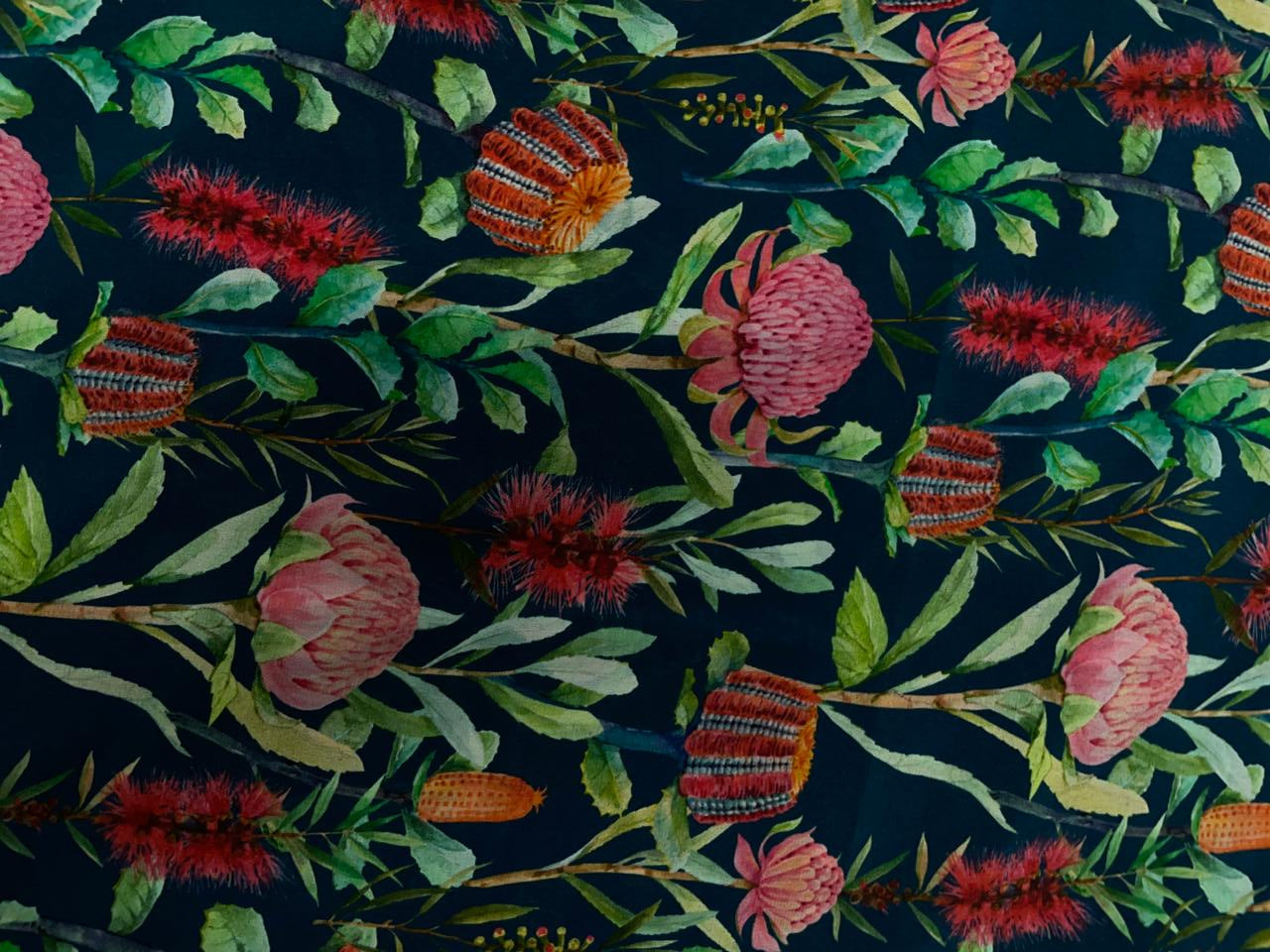 Multicolor Floral Crepe Fabric KTEX