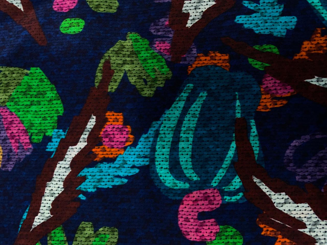 Multicolor Abstract Pure Crepe Fabric KTEX