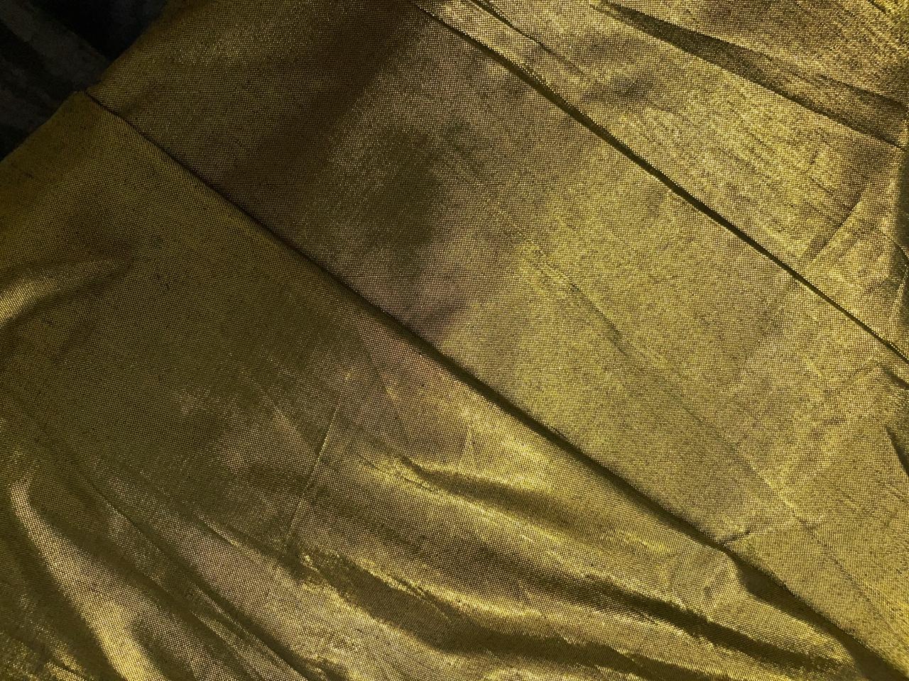 Golden & Black Plain Two Lame Fabric KTEX