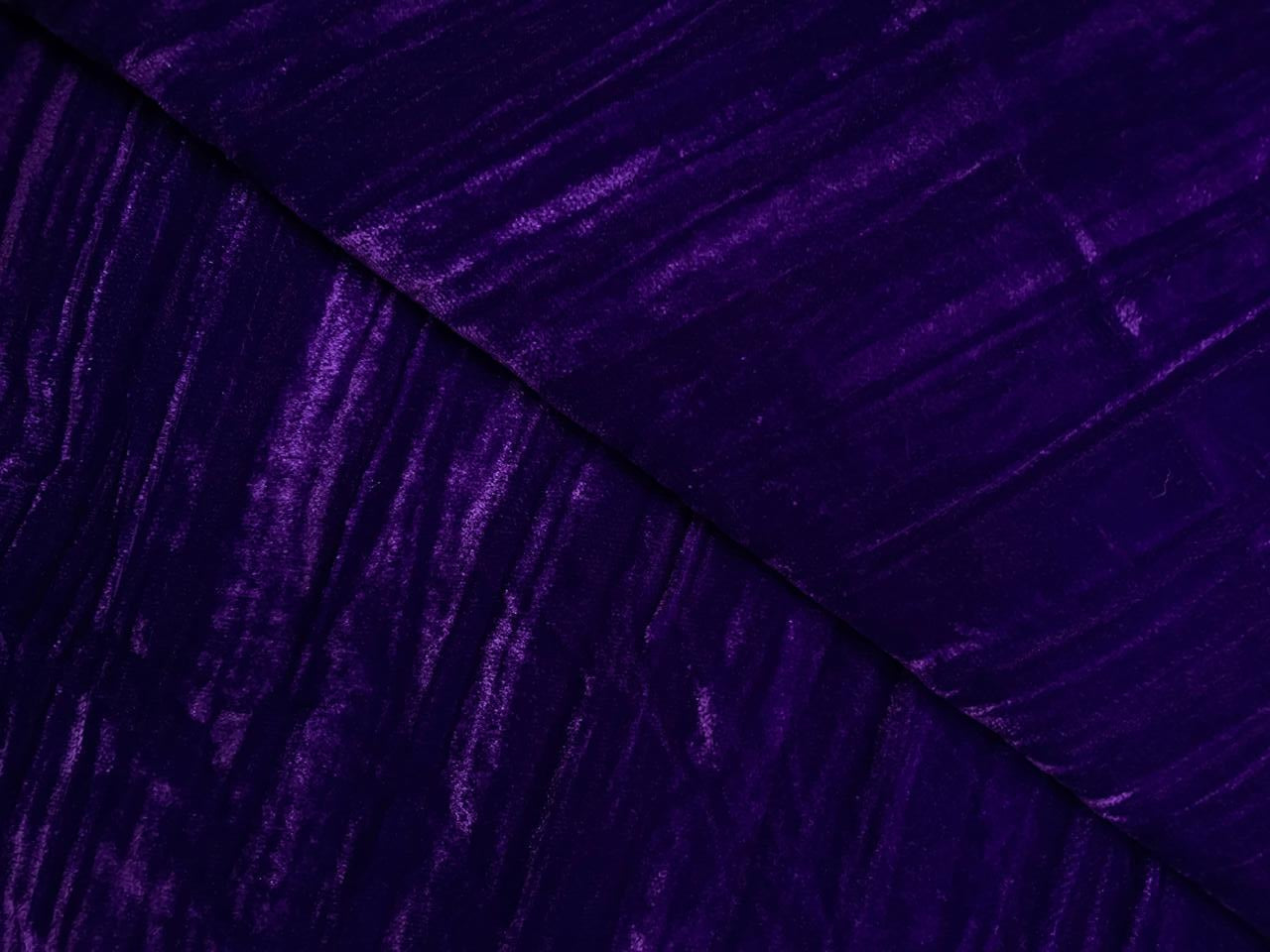 Royal Purple Plain Crush Velvet Fabric KTEX