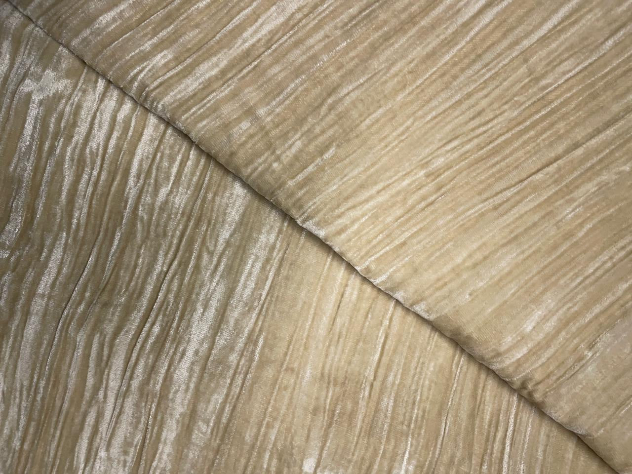 Light Beige Plain Crush Velvet Kapdashop