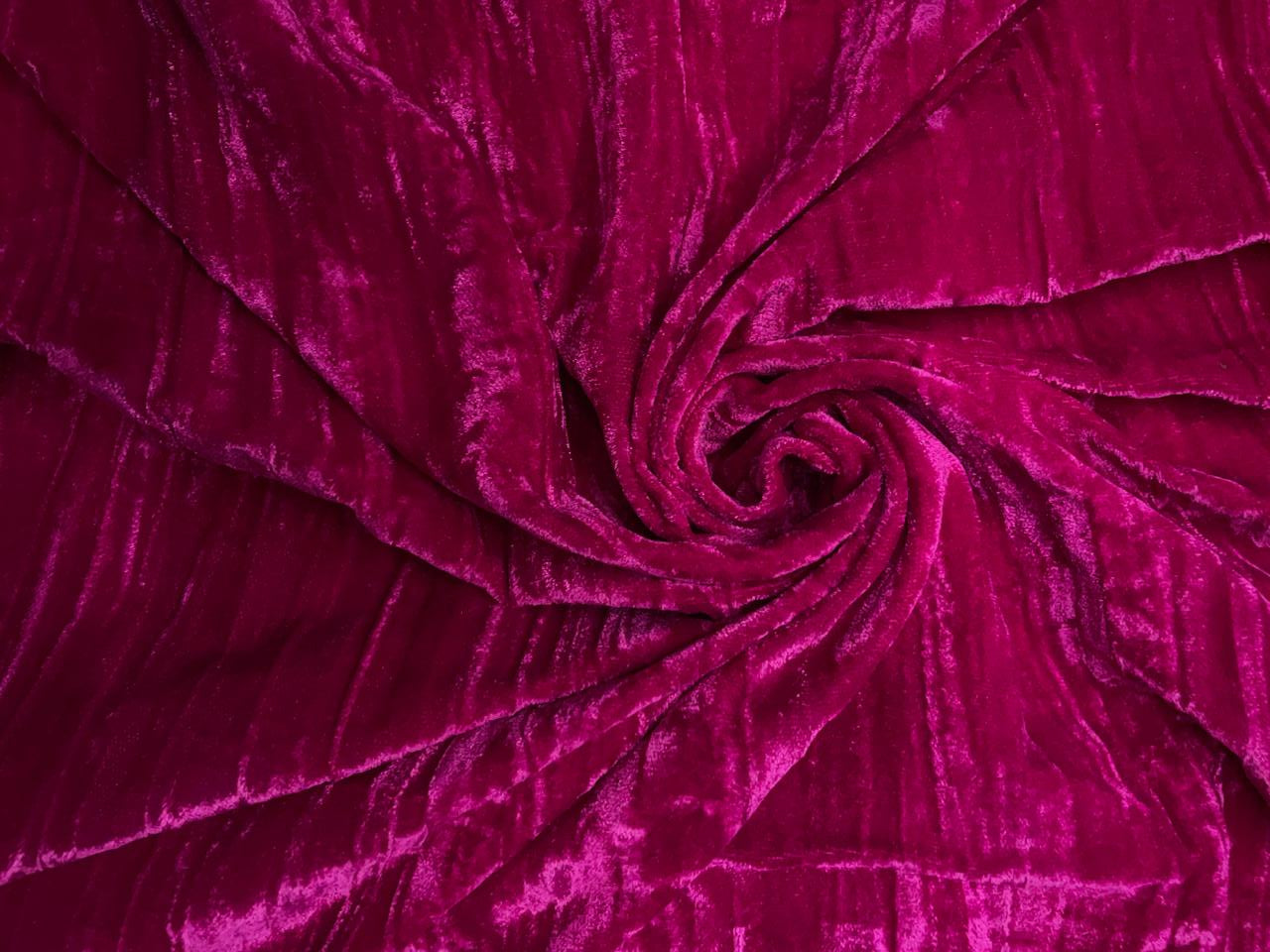 Magenta Plain Crush Velvet Fabric KTEX
