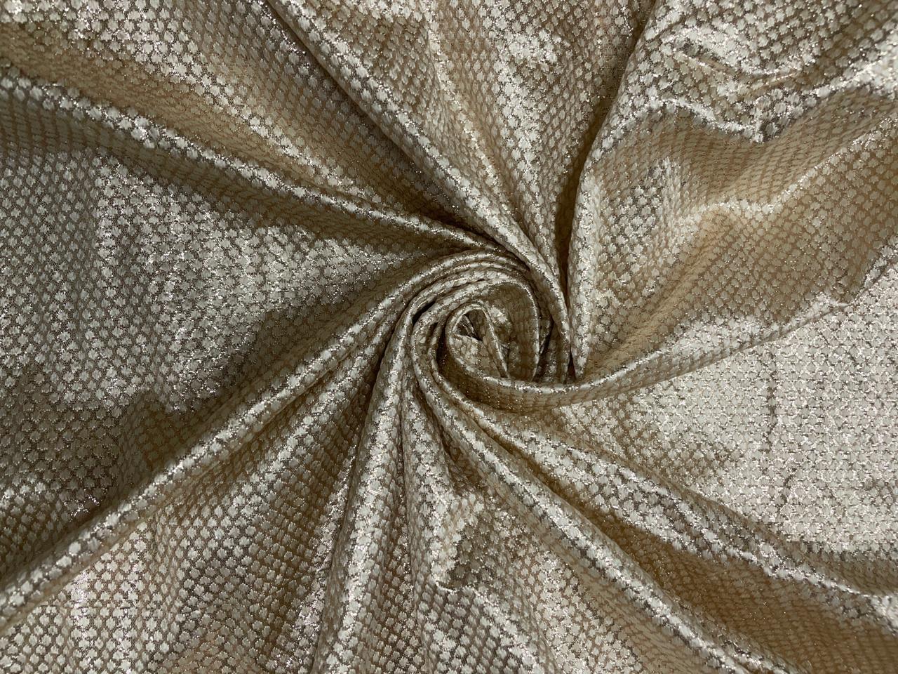 Cream Plain Lame Fabric Fabric KTEX