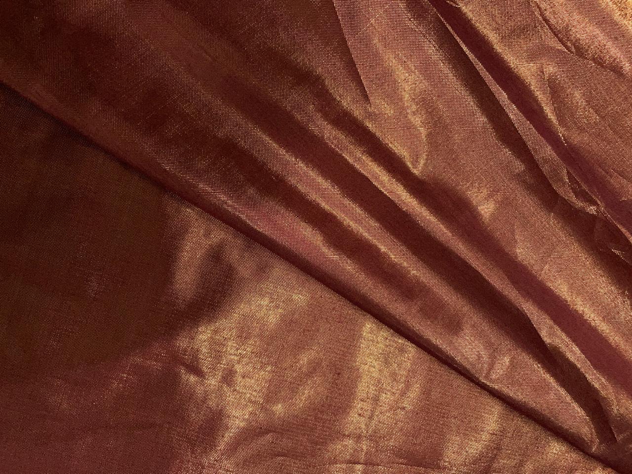 Copper Red Plain Lame Fabric Kapdashop