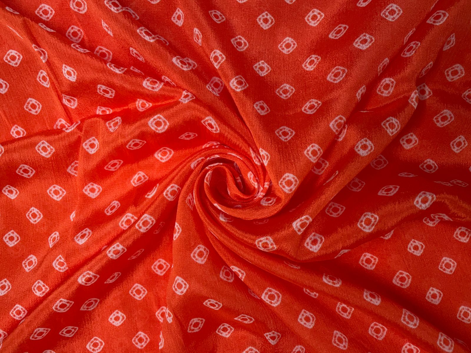 Chinon Chiffon Orange Geometric Fabric Kapdashop