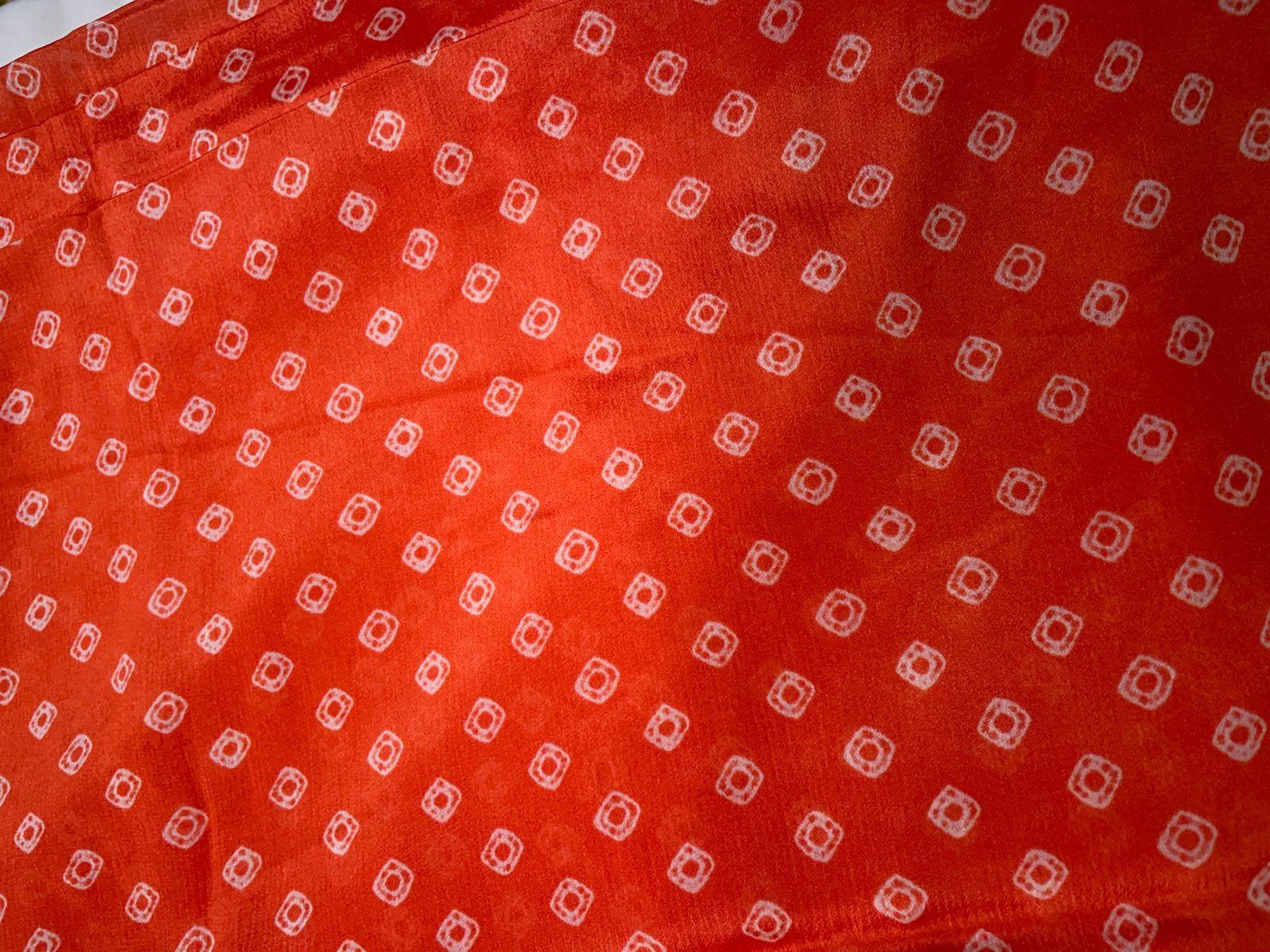 Chinon Chiffon Orange Geometric Fabric Kapdashop