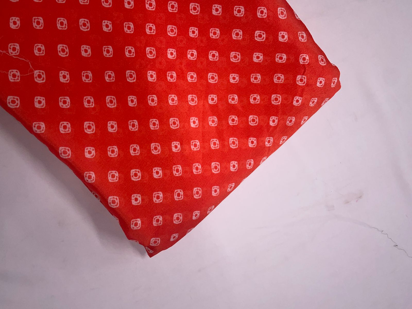 Chinon Chiffon Orange Geometric Fabric Kapdashop