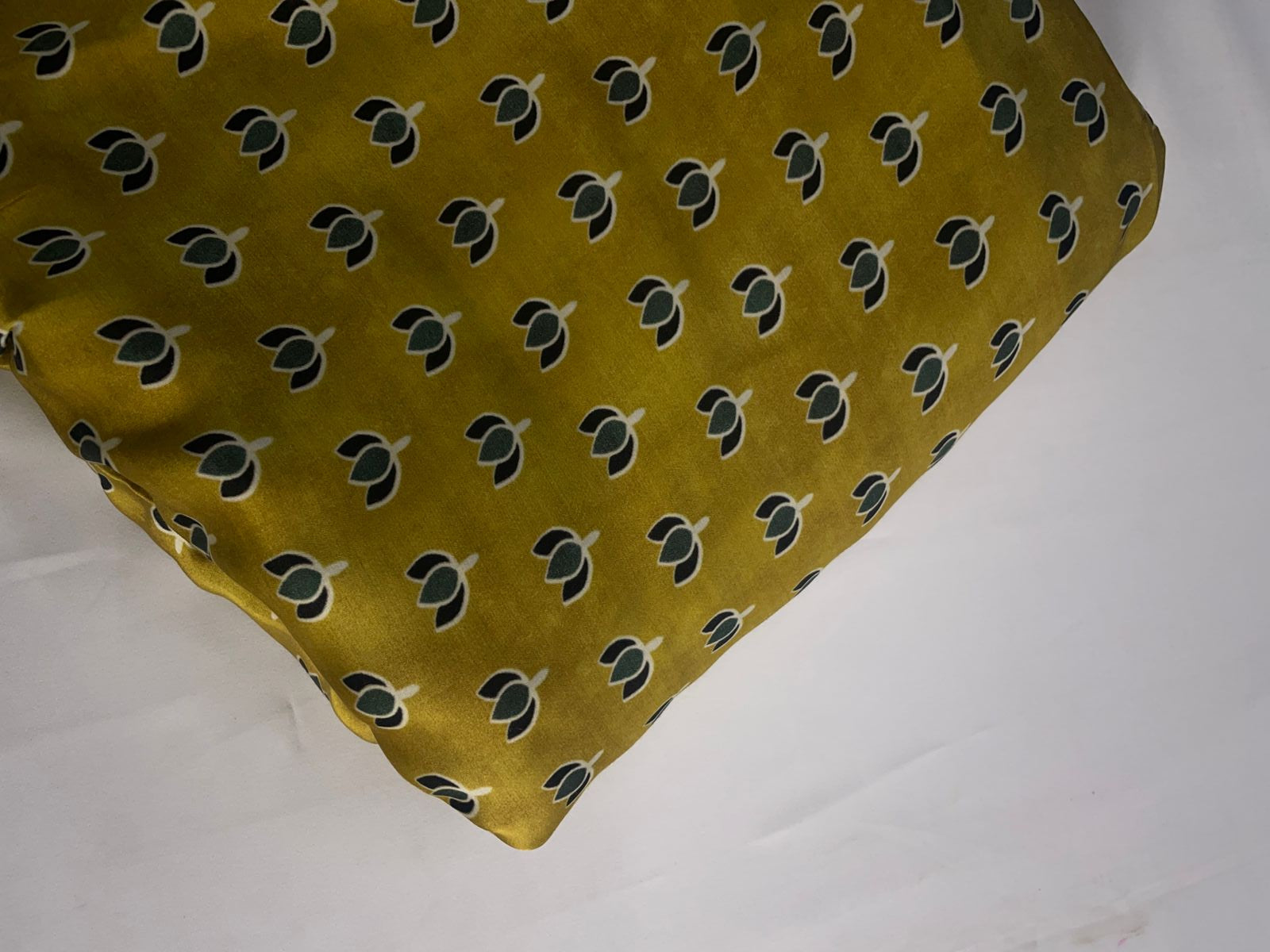 Mustard Floral Modal Satin Fabric KTEX