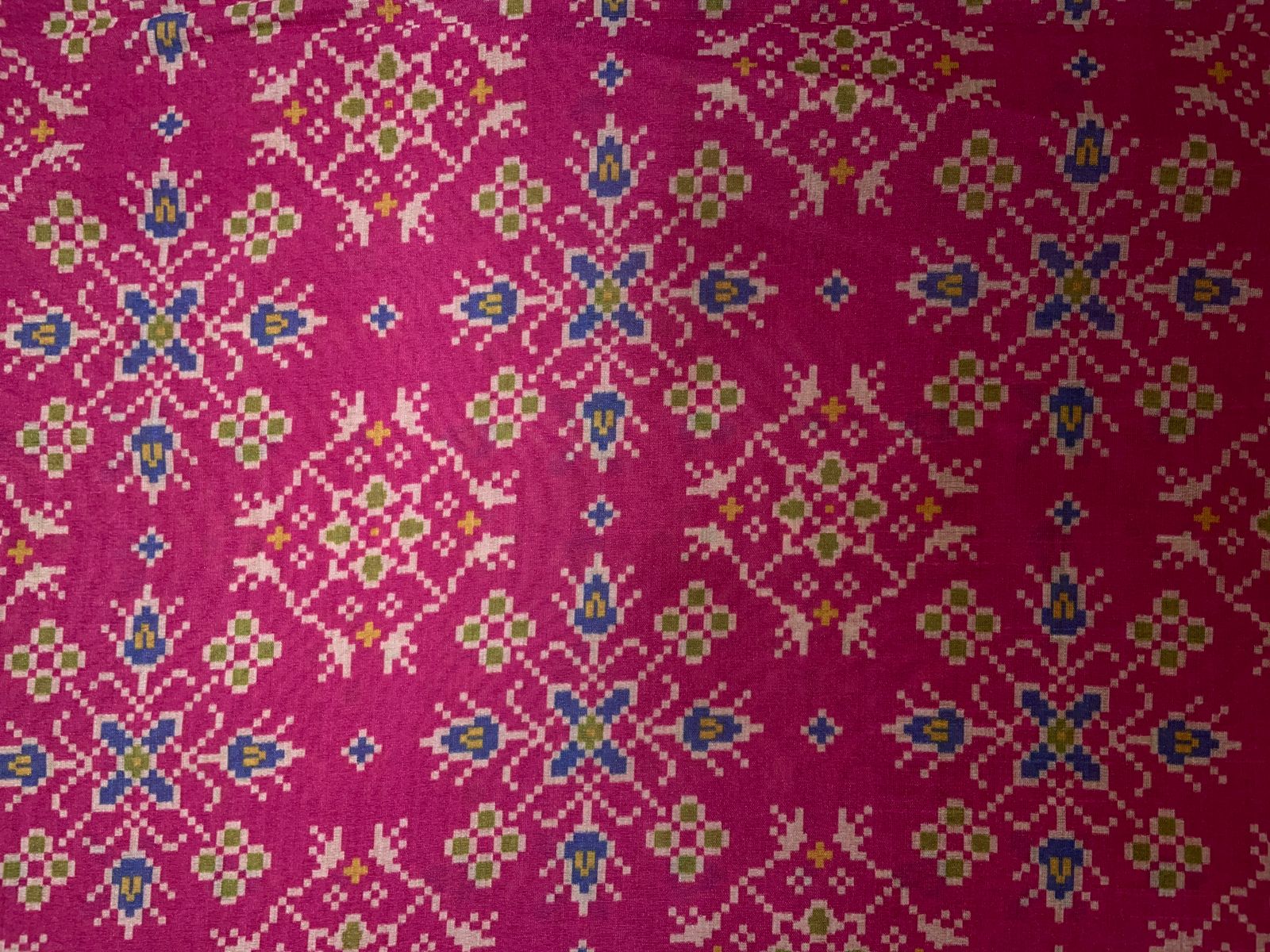 Pink Geometric Semi Tussar Fabric Kapdashop