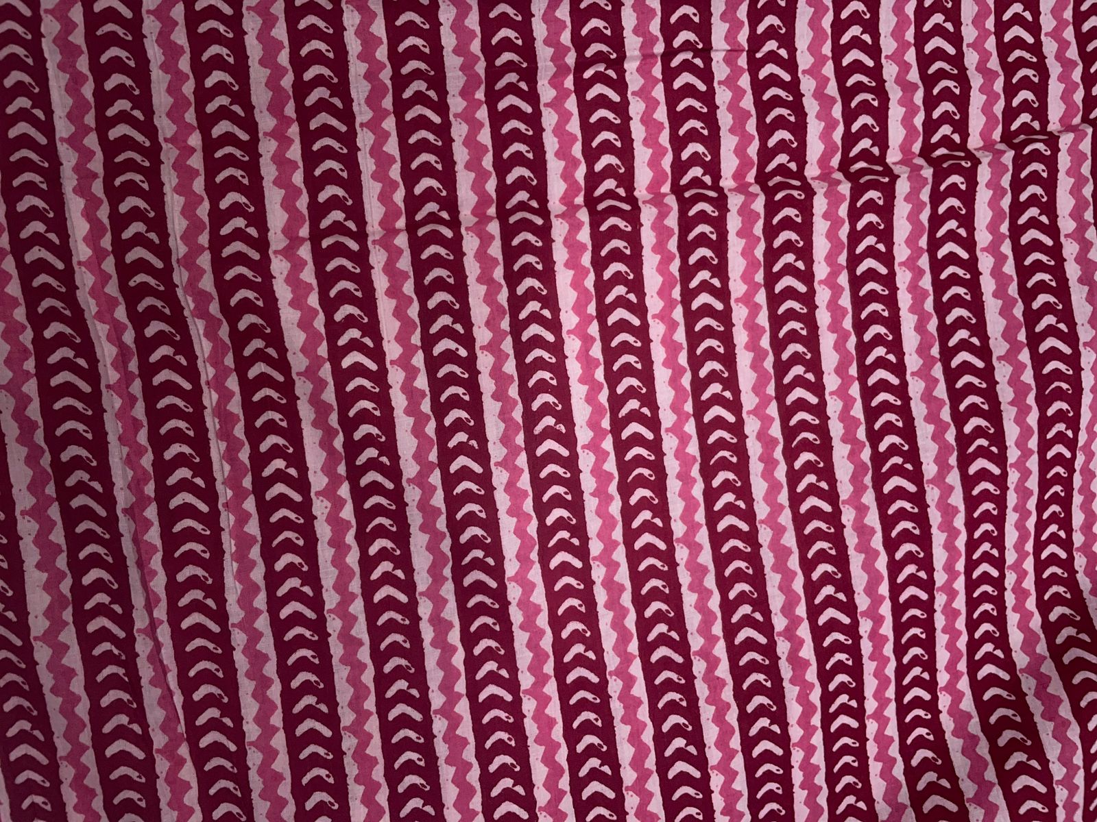 Pink & Red Stripes Cotton Cambric Fabric KTEX