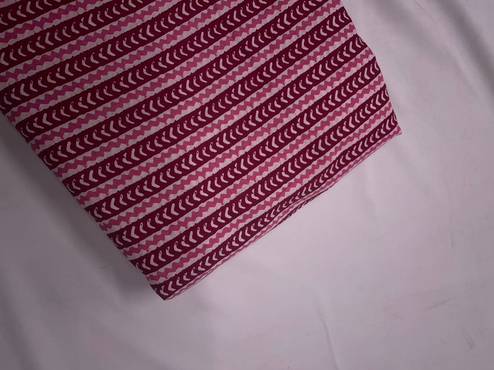 Pink & Red Stripes Cotton Cambric Fabric KTEX