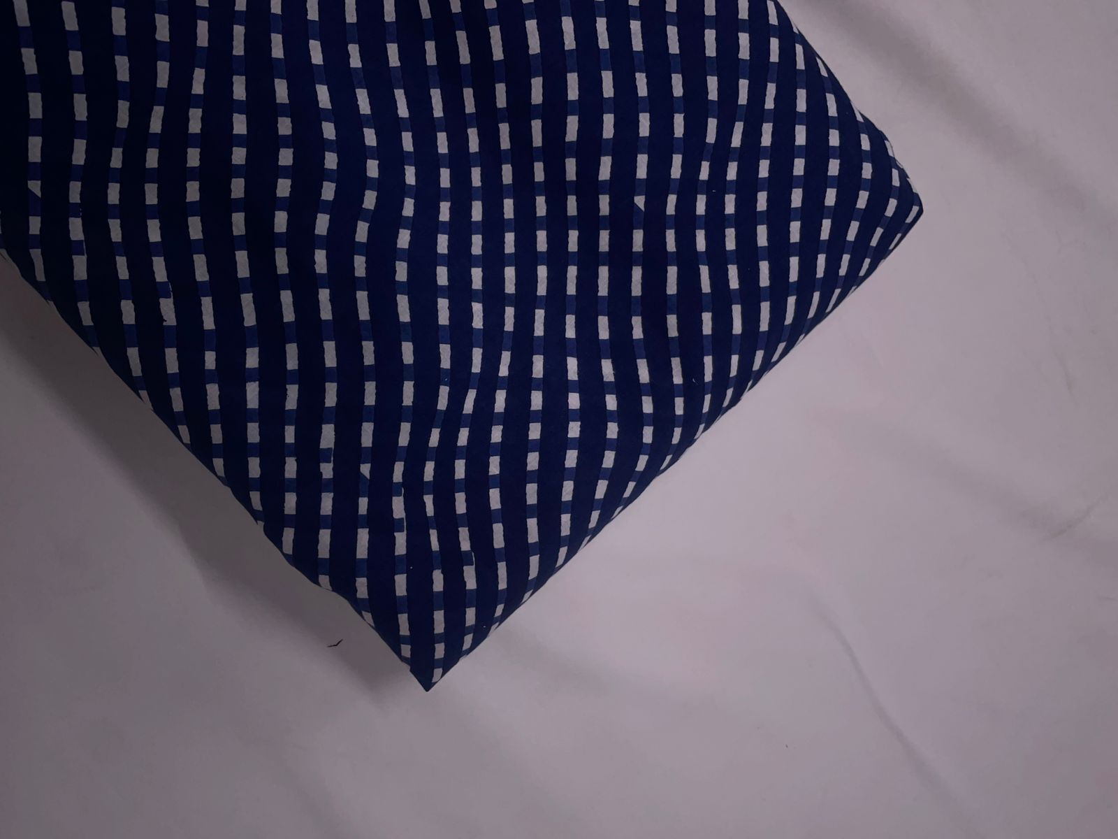 Blue & White Waves Cotton Cambric Fabric KTEX