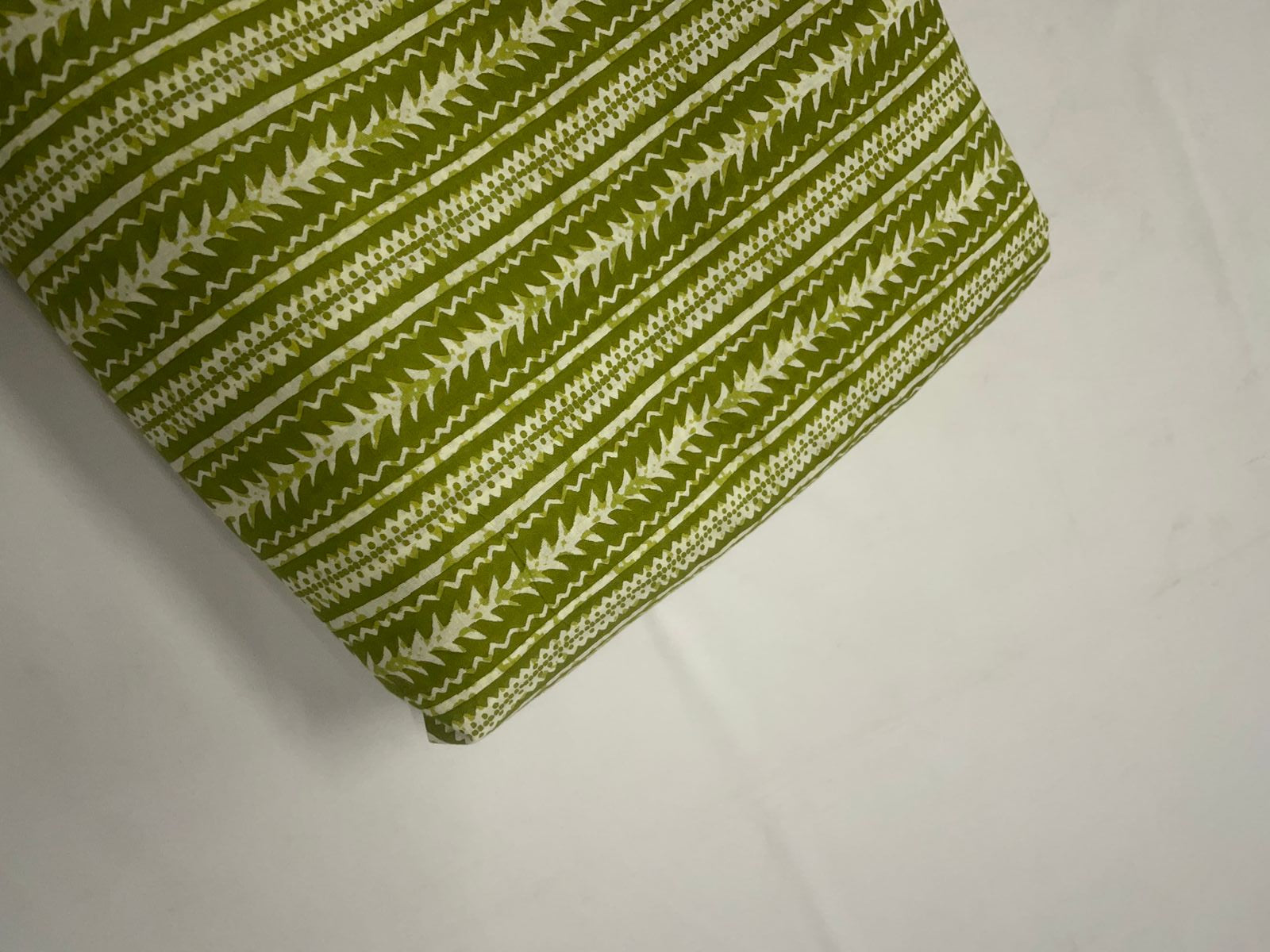 Green Stripes Cotton Cambric Fabric KTEX