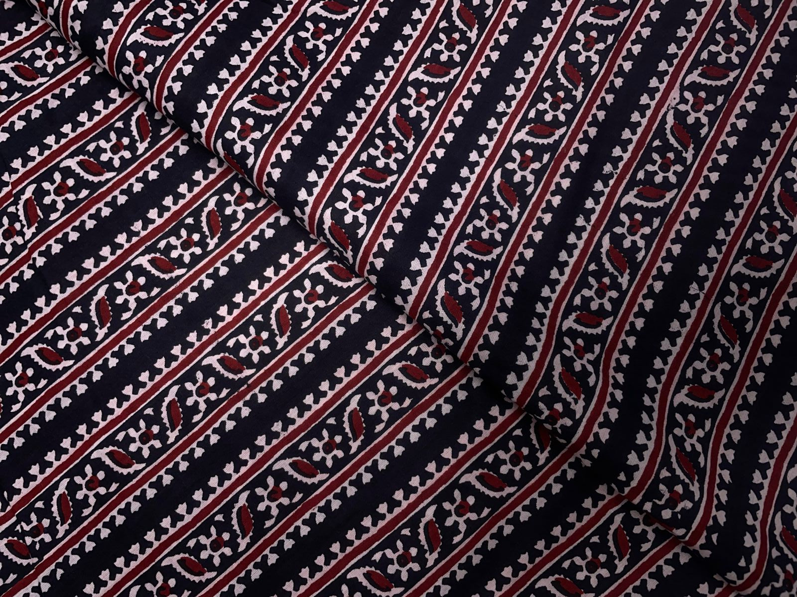 Black Stripes Cotton Cambric Fabric Kapdashop