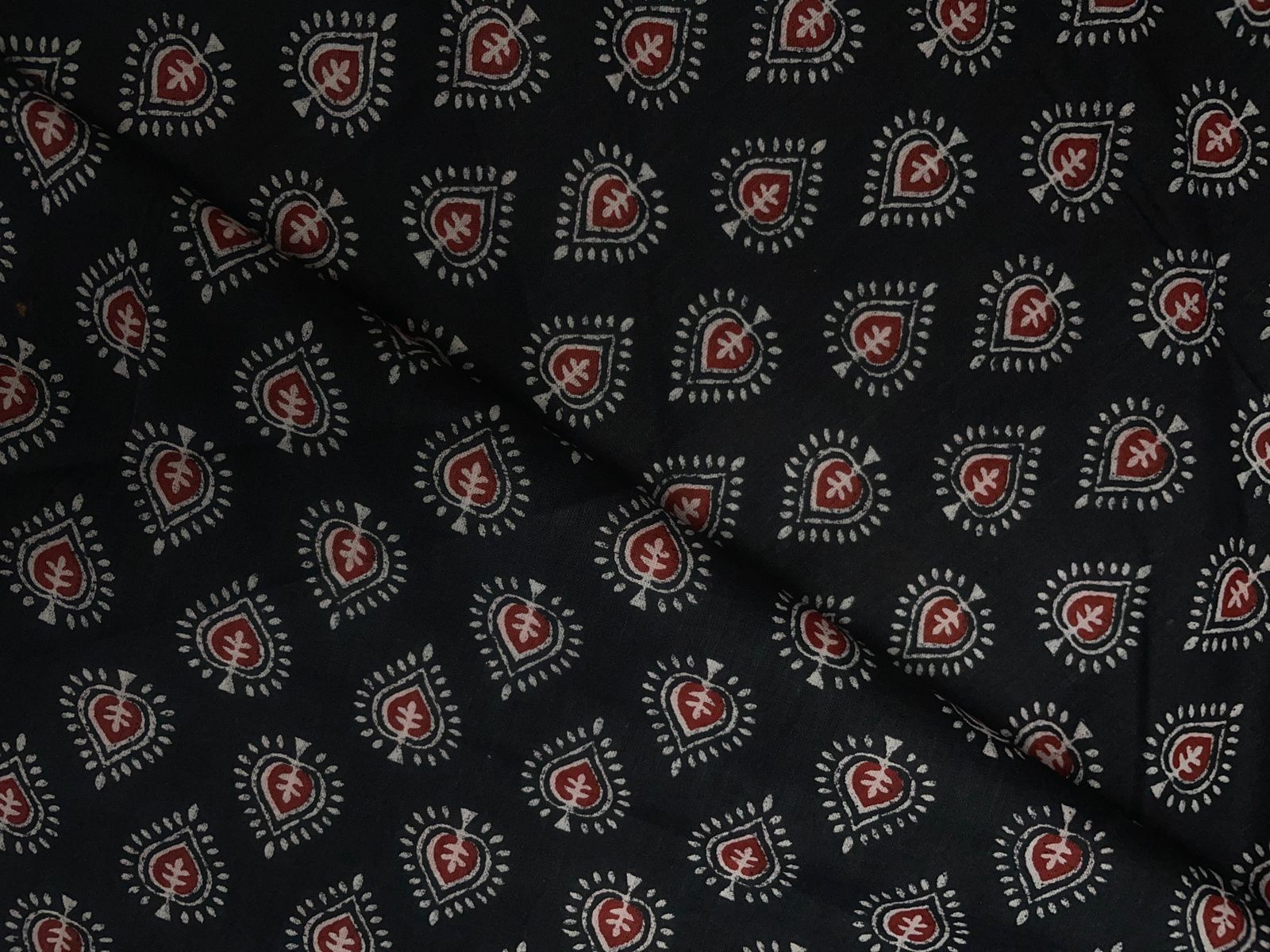 Black Floral Cotton Cambric Fabric KTEX