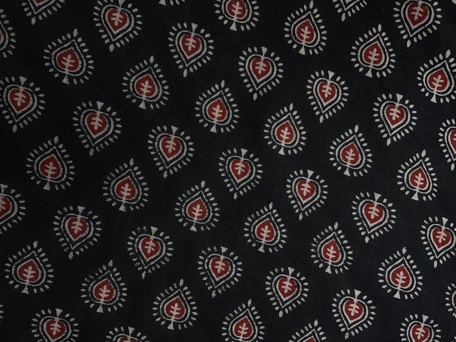Black Floral Cotton Cambric Fabric KTEX