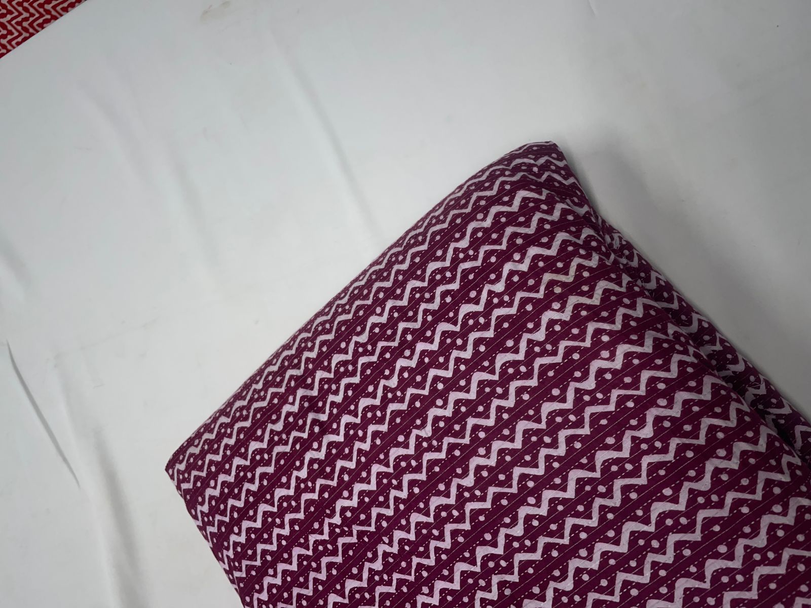 Purple Chevron Cotton Cambric Kantha Fabric KTEX