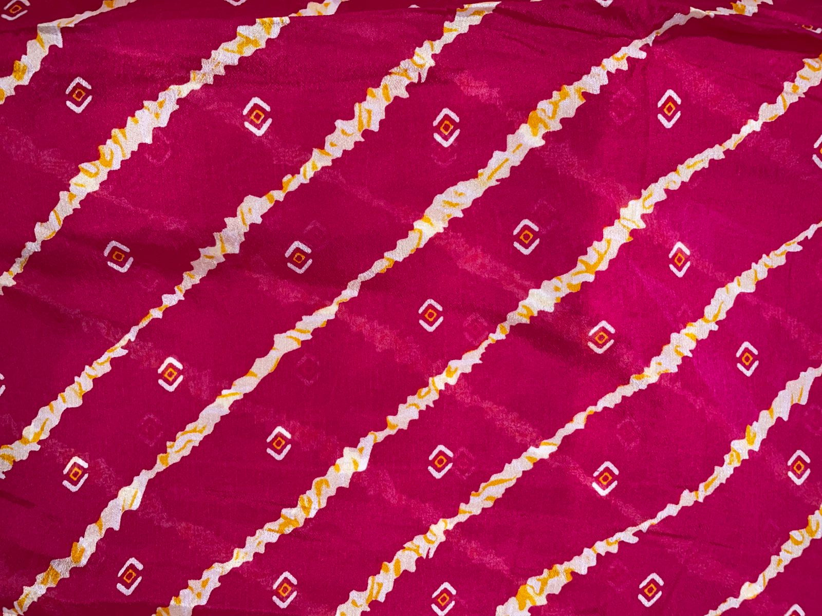 Magenta & White Stripes Chinon Chiffon Fabric KTEX